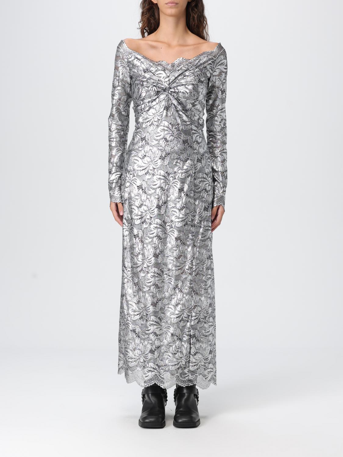 Rabanne Scalloped Maxi Dress In Silver