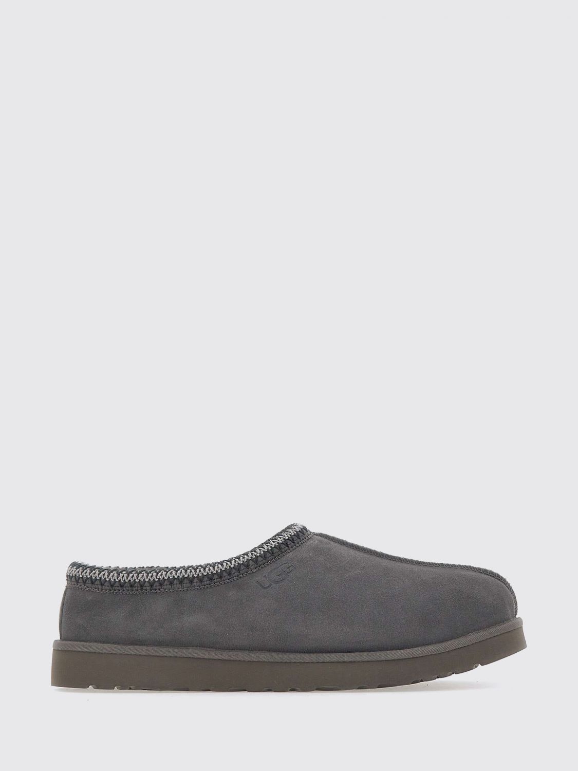Ugg Mens Grey/dark Tasman Ii Suede Slippers Eur 42 / 8 Uk In Gray