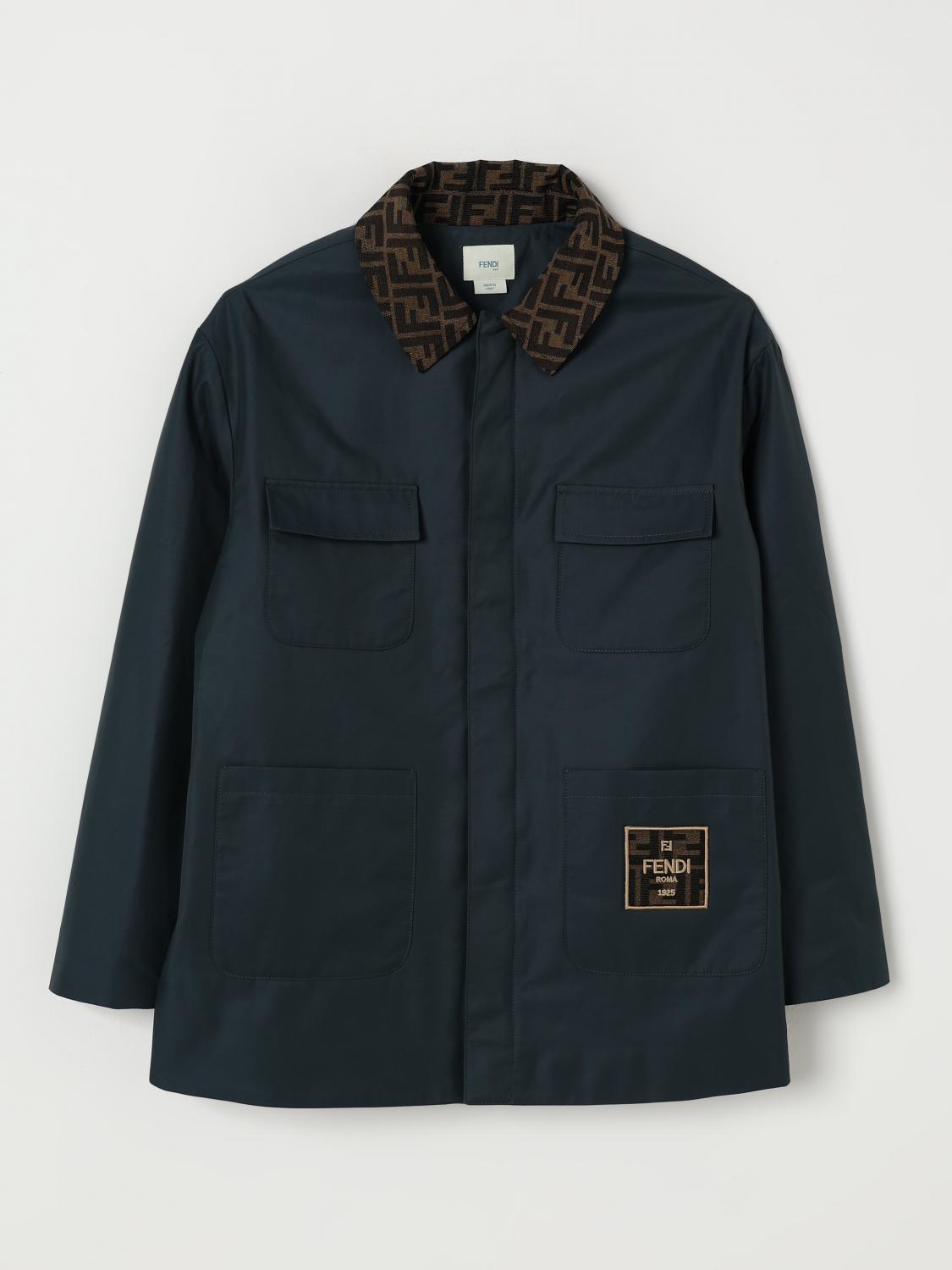 FENDI Giacca in gabardine di cotone FF