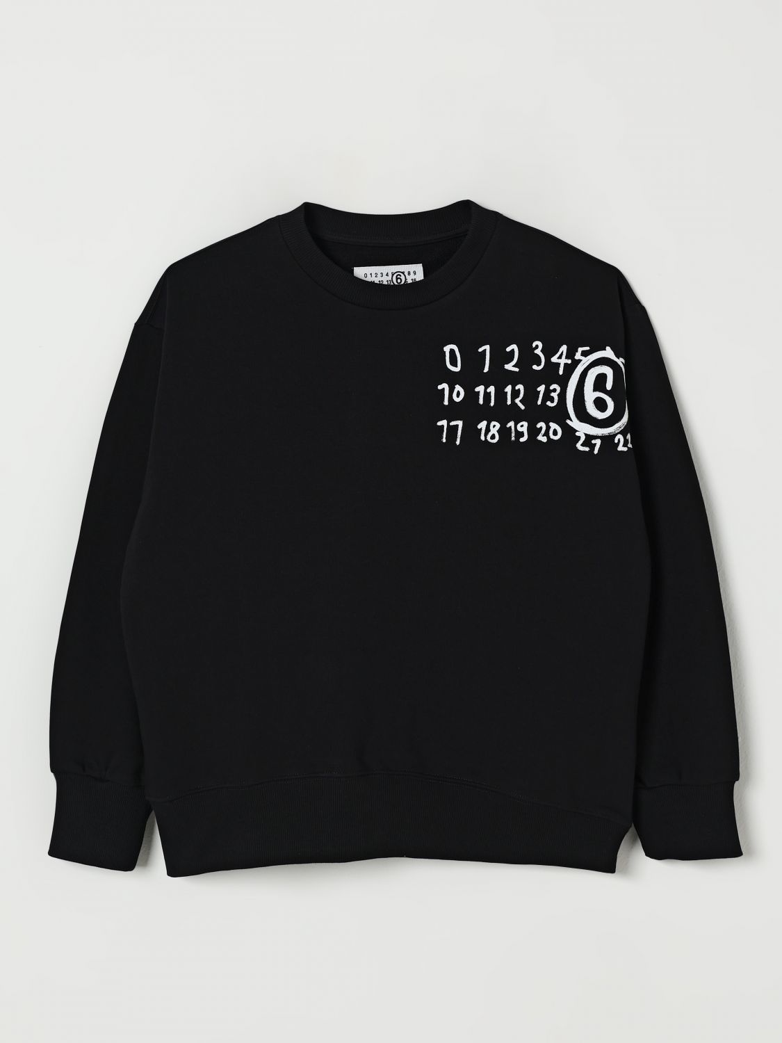 Mm6 Maison Margiela Hand Written Logo Crew-neck Sweatshirt In Black