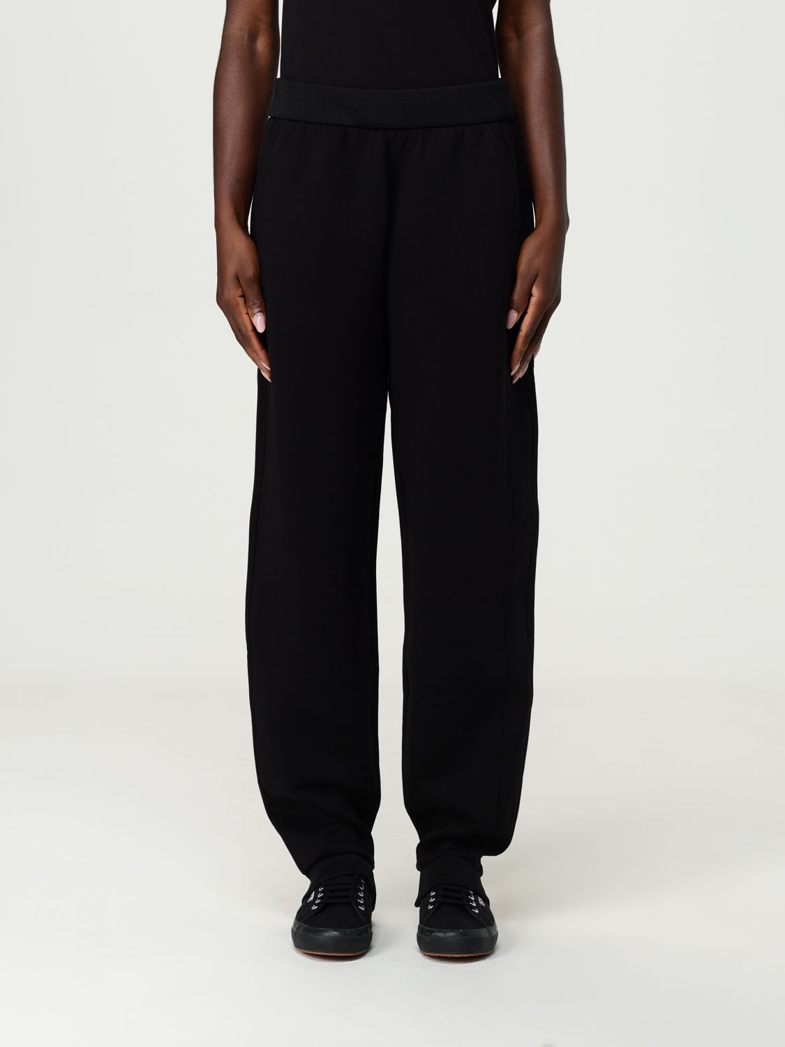 Emporio Armani Woman Pants Black Size 12 Cotton, Cashmere, Polyamide, Wool, Viscose In Black