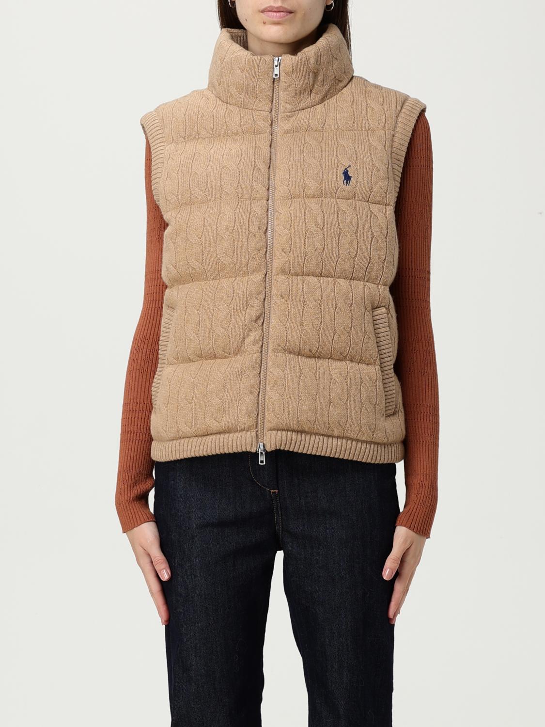 Polo Ralph Lauren Gesteppte Weste Mit Zopfmuster In Brown