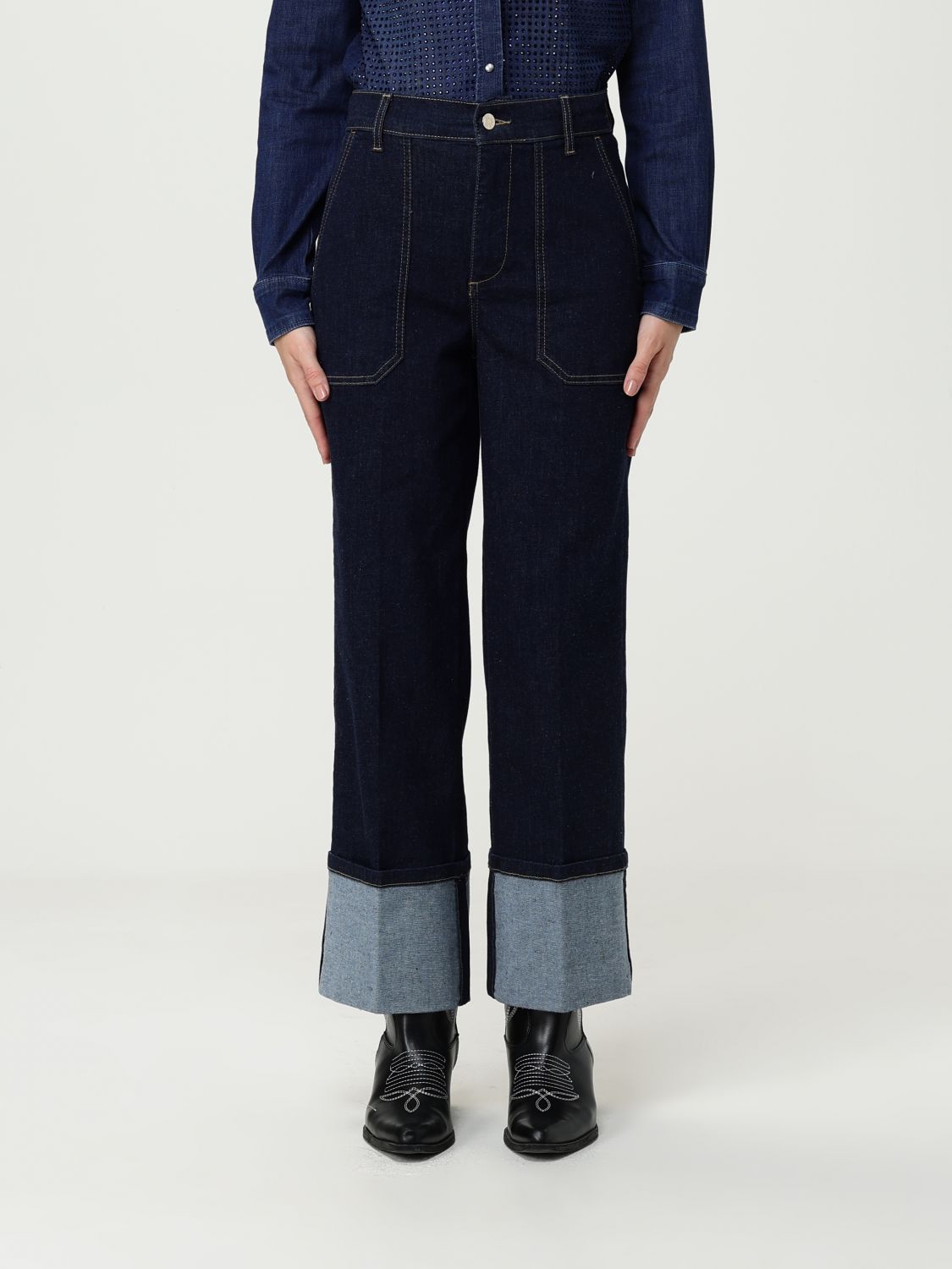 Liu •jo Flared Wrangler Jeans In Blue