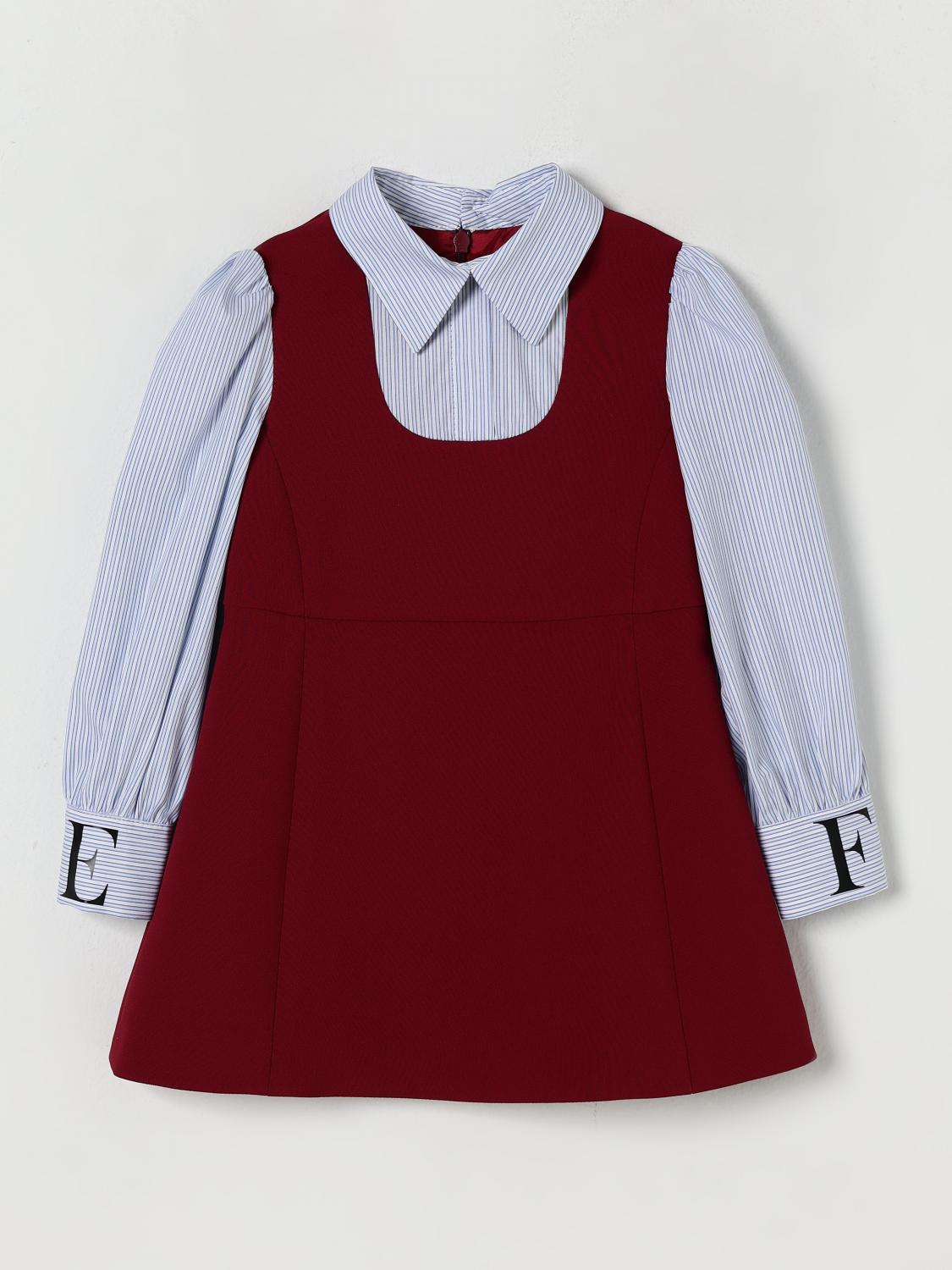 Elisabetta Franchi La Mia Bambina Romper  Kids Color Burgundy In Burgundy
