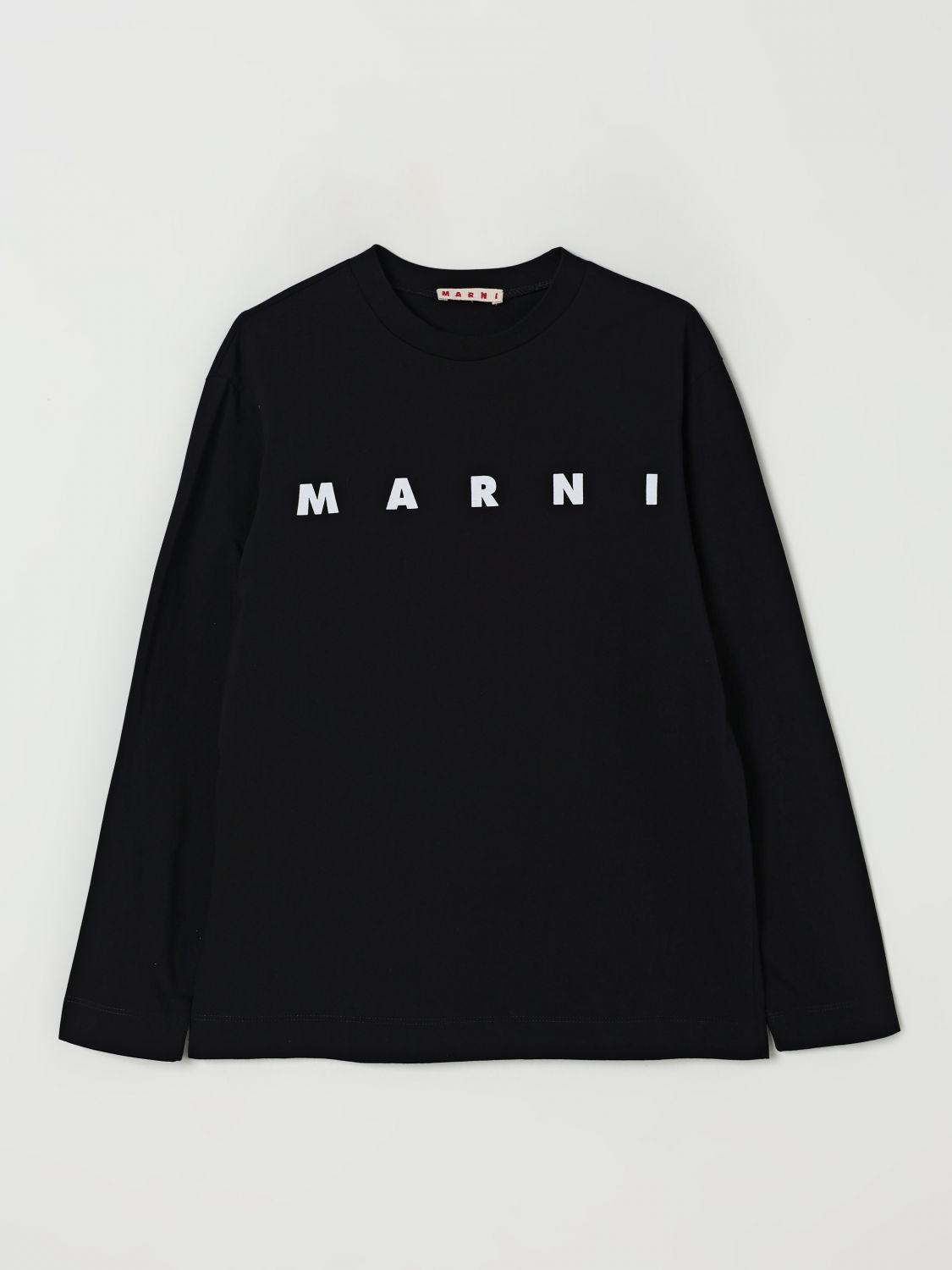 Marni Black T-shirt For Kids With White Logo In Black
