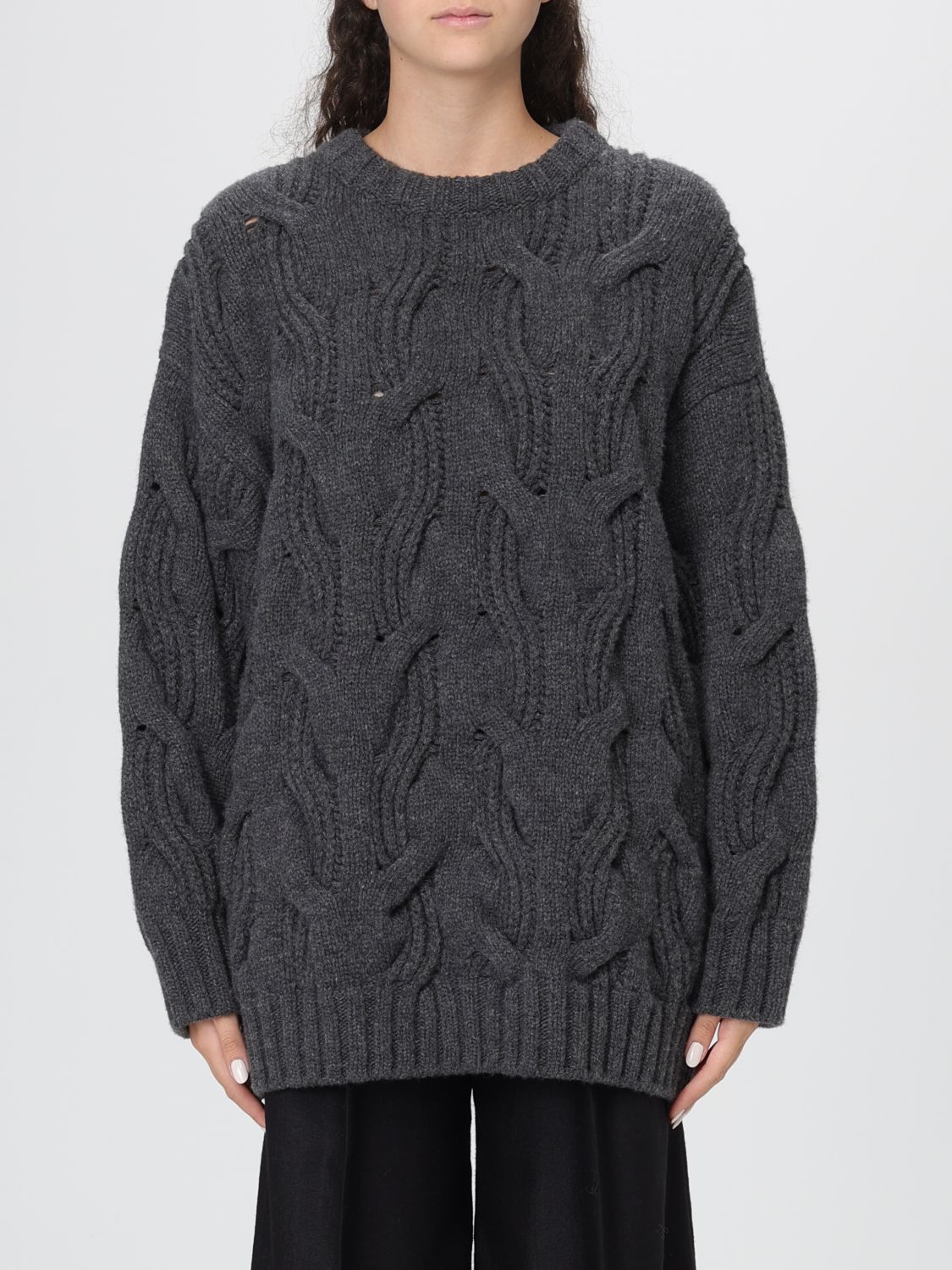 Bottega Veneta Sweater Woman Color Grey In Gray