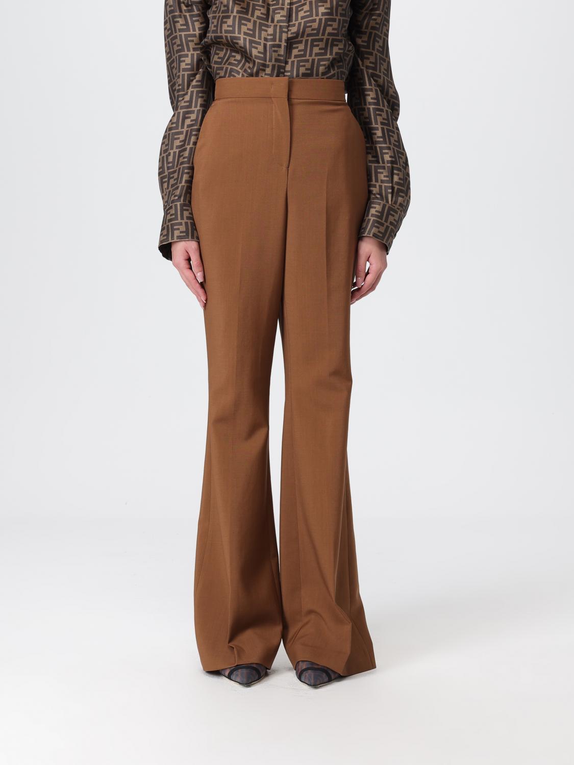 FENDI Pantalone a zampa in misto lana