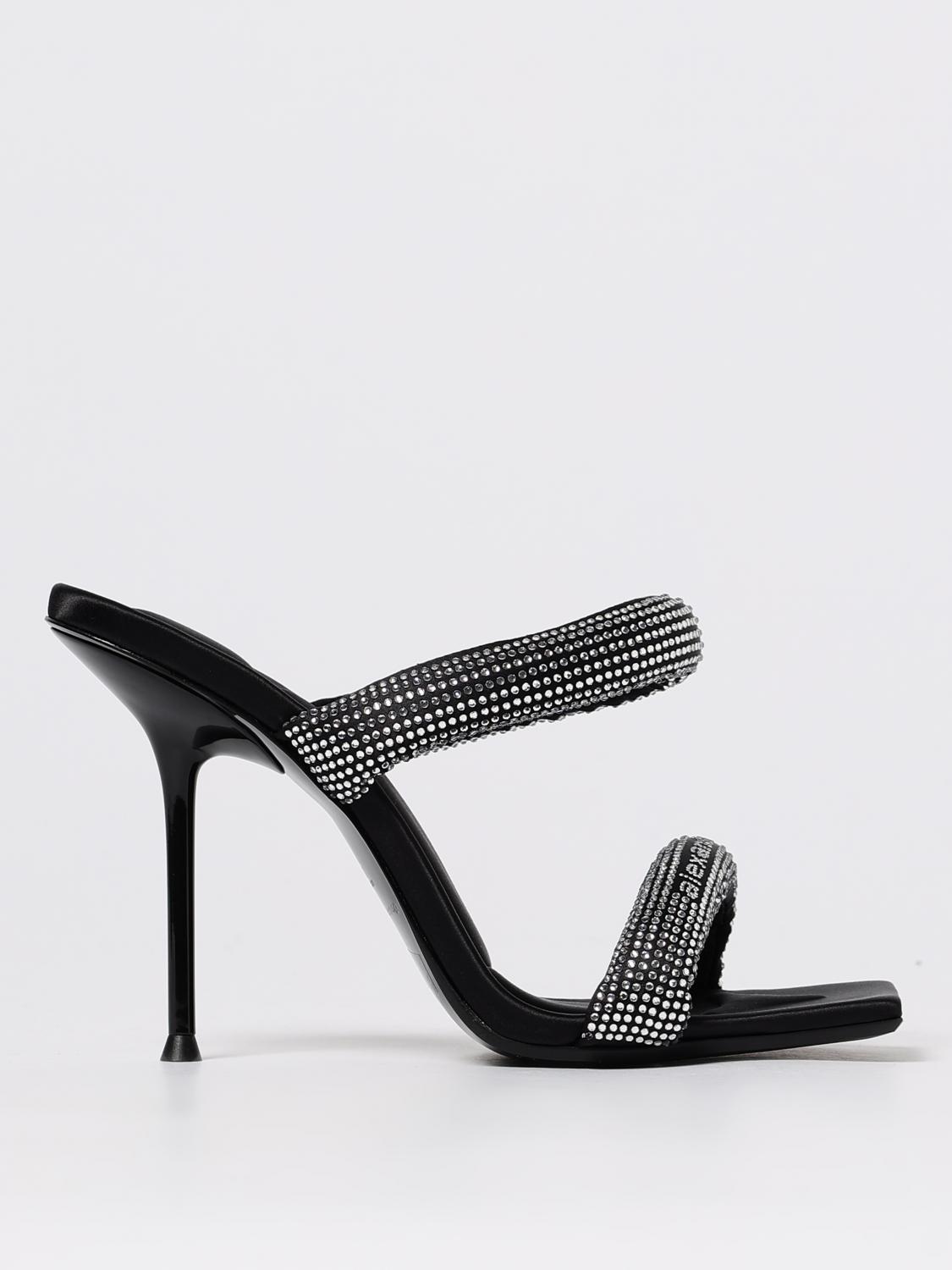 Alexander Wang Black Crystal Hotfix Julie Tubular Sandals In Black
