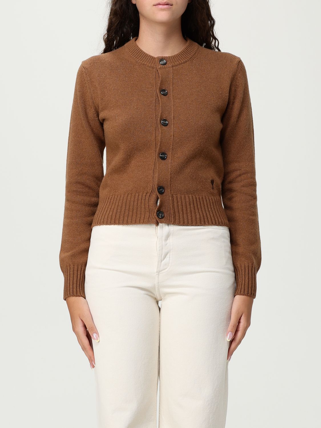 Ami Alexandre Mattiussi Cardigan Ami Paris Woman Color Brown In Brown