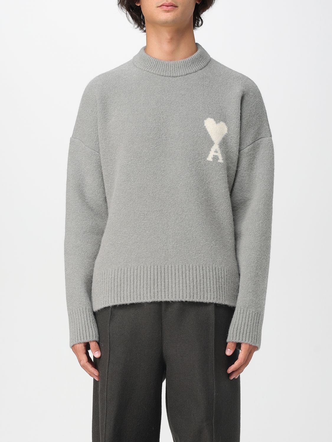 Ami Alexandre Mattiussi Sweater Ami Paris Men Color Grey In Gray