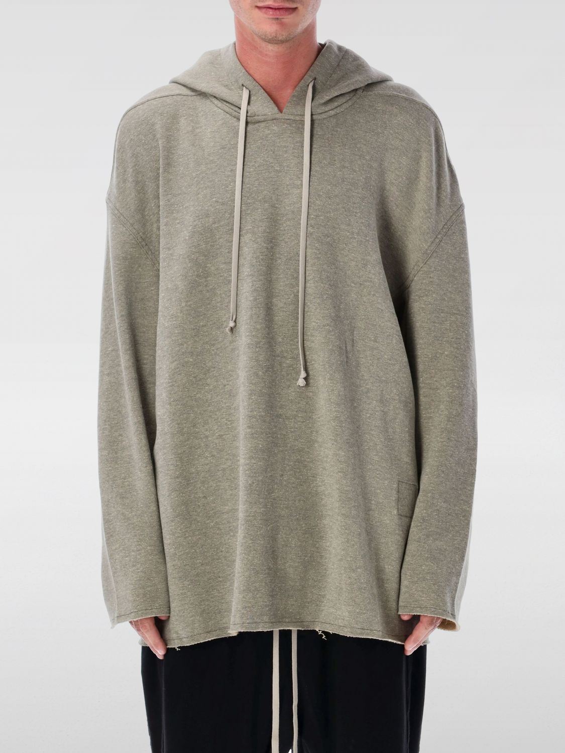 Rick Owens Drkshdw Peter Hoodie With Drawstring And Kangaroo Pocket In Animal Print