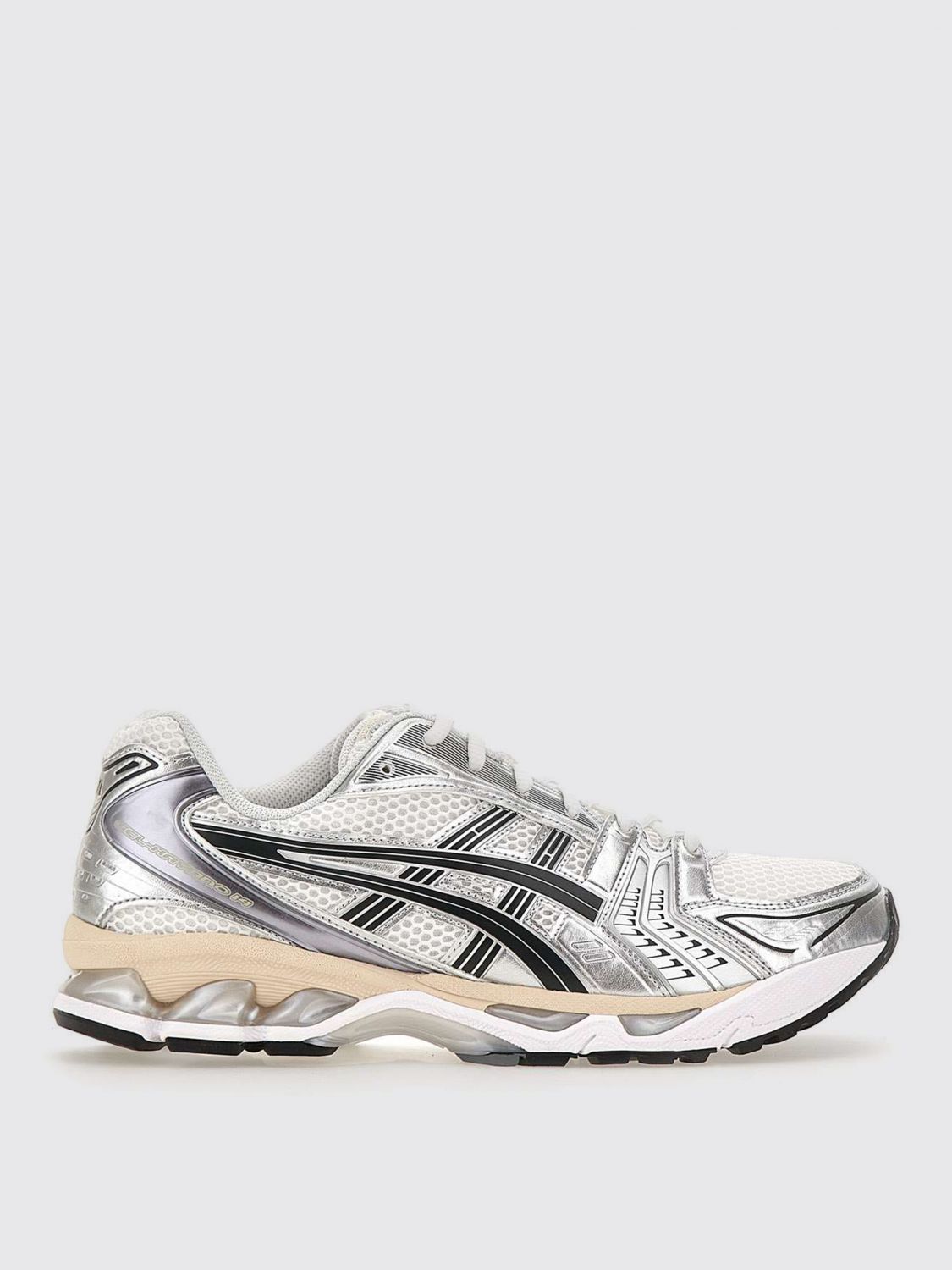 Asics Gel-kayano 14 Sneakers In White And Silver Technical Fabric Blend In Silver