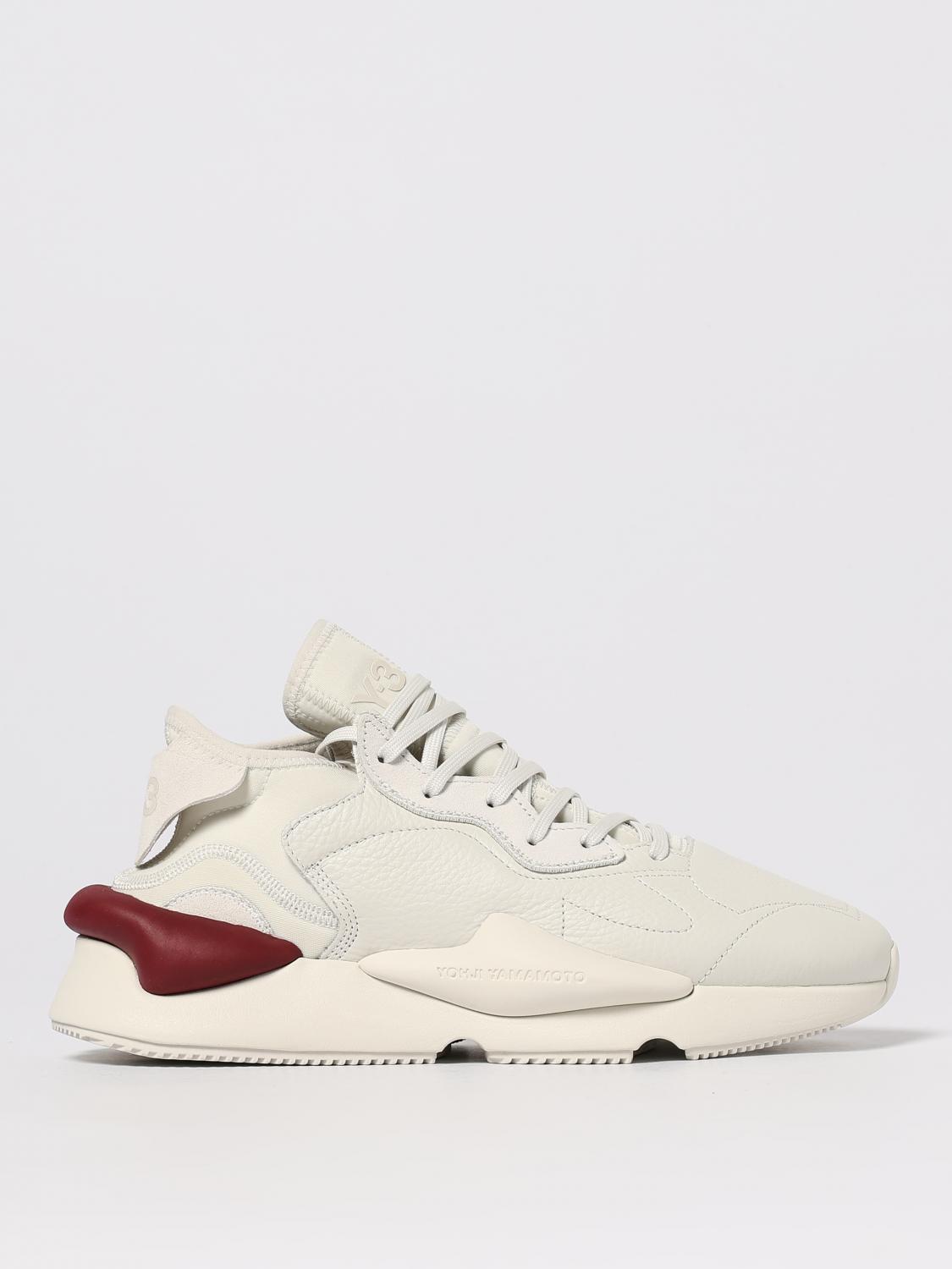 Y-3 Kaiwa Leather And Neoprene Sneakers In Neutral