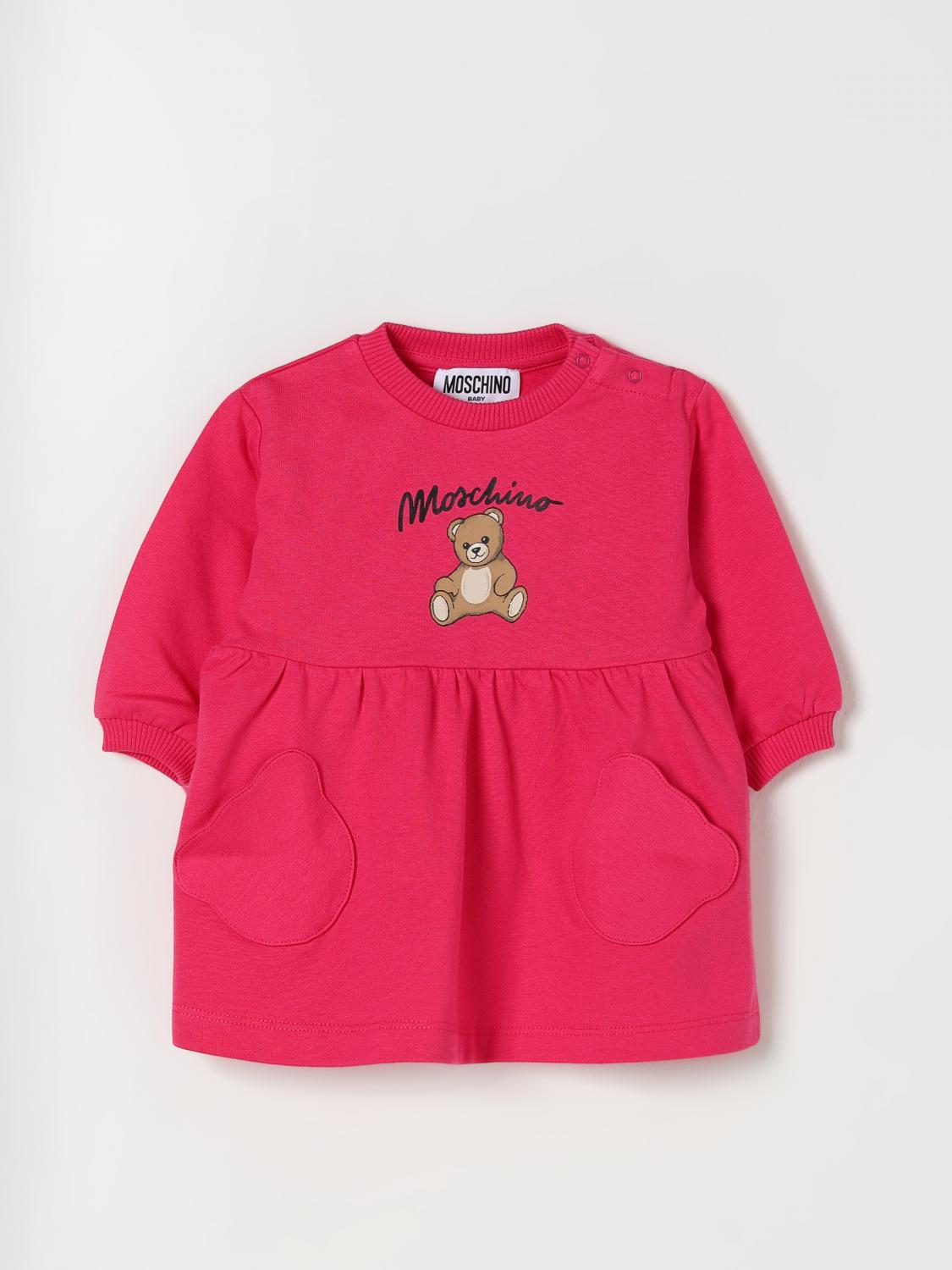 Moschino Romper Kids Color Raspberry In Pink