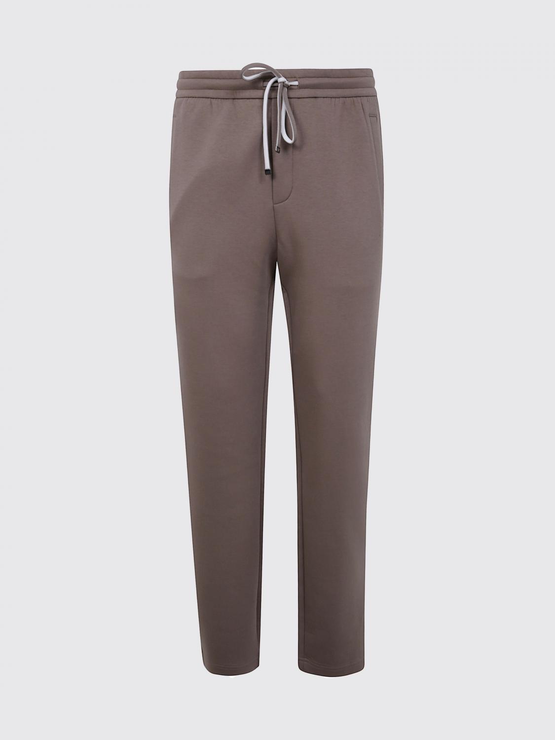 Emporio Armani Track Detail Sweatpants Back Pocket In Brown