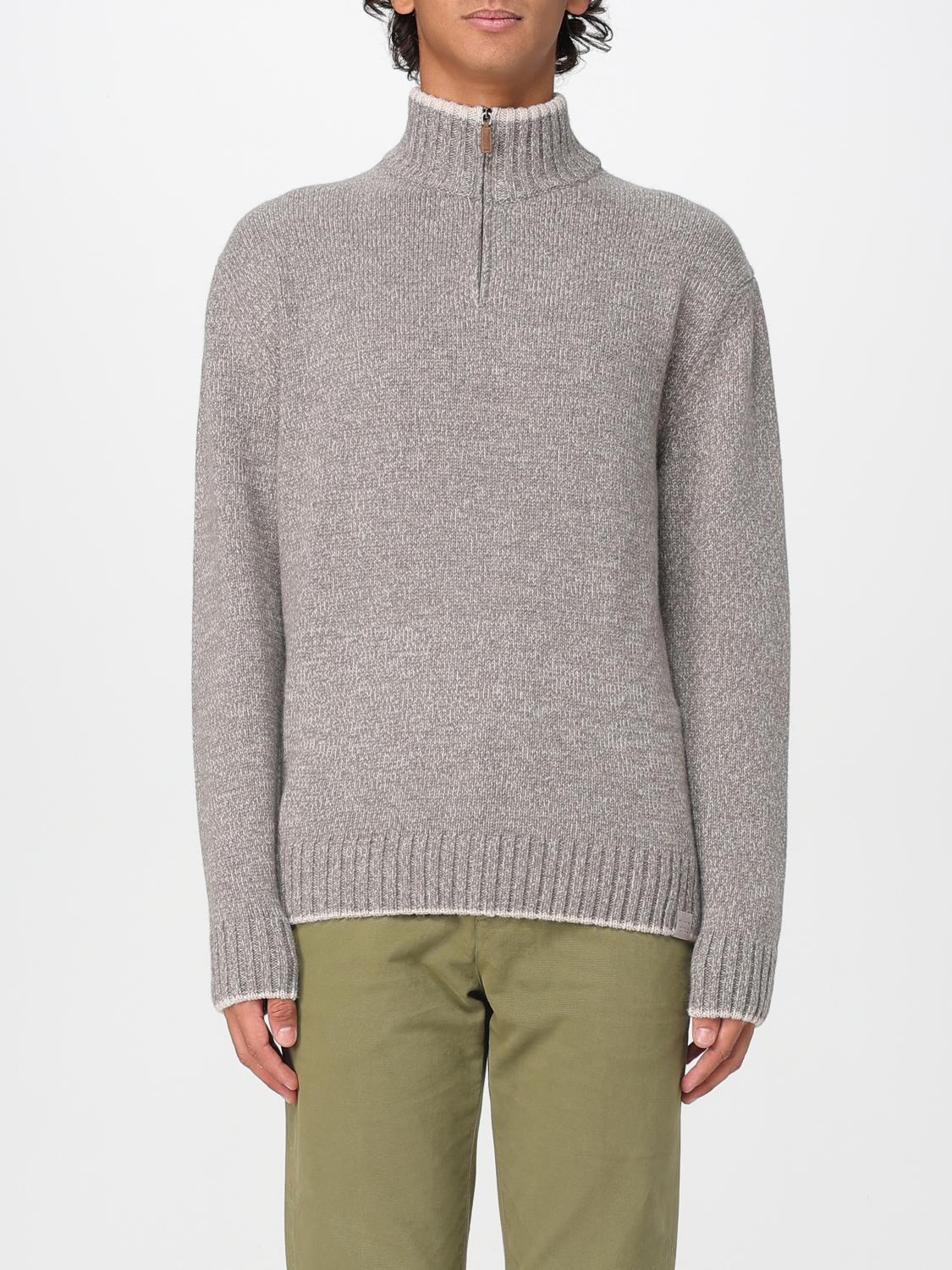Paul & Shark Wool Cashmere Half Zip Sweater In Gray