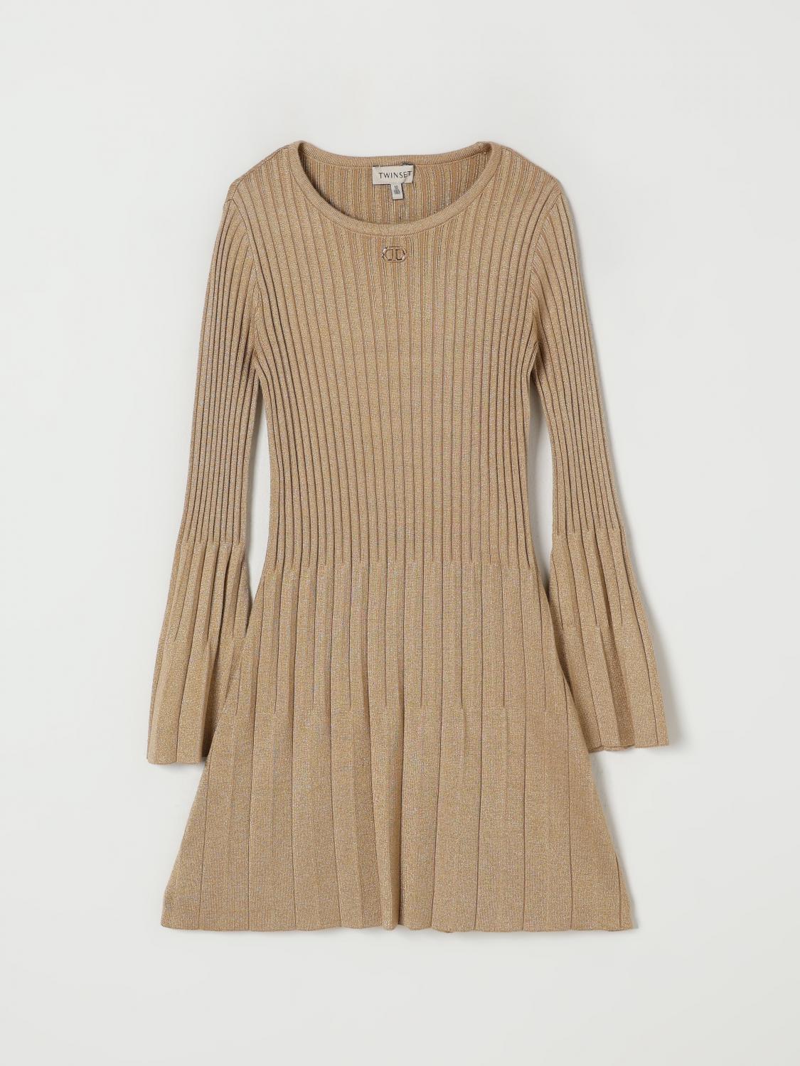 Twinset Dress Kids Color Gold In Gold