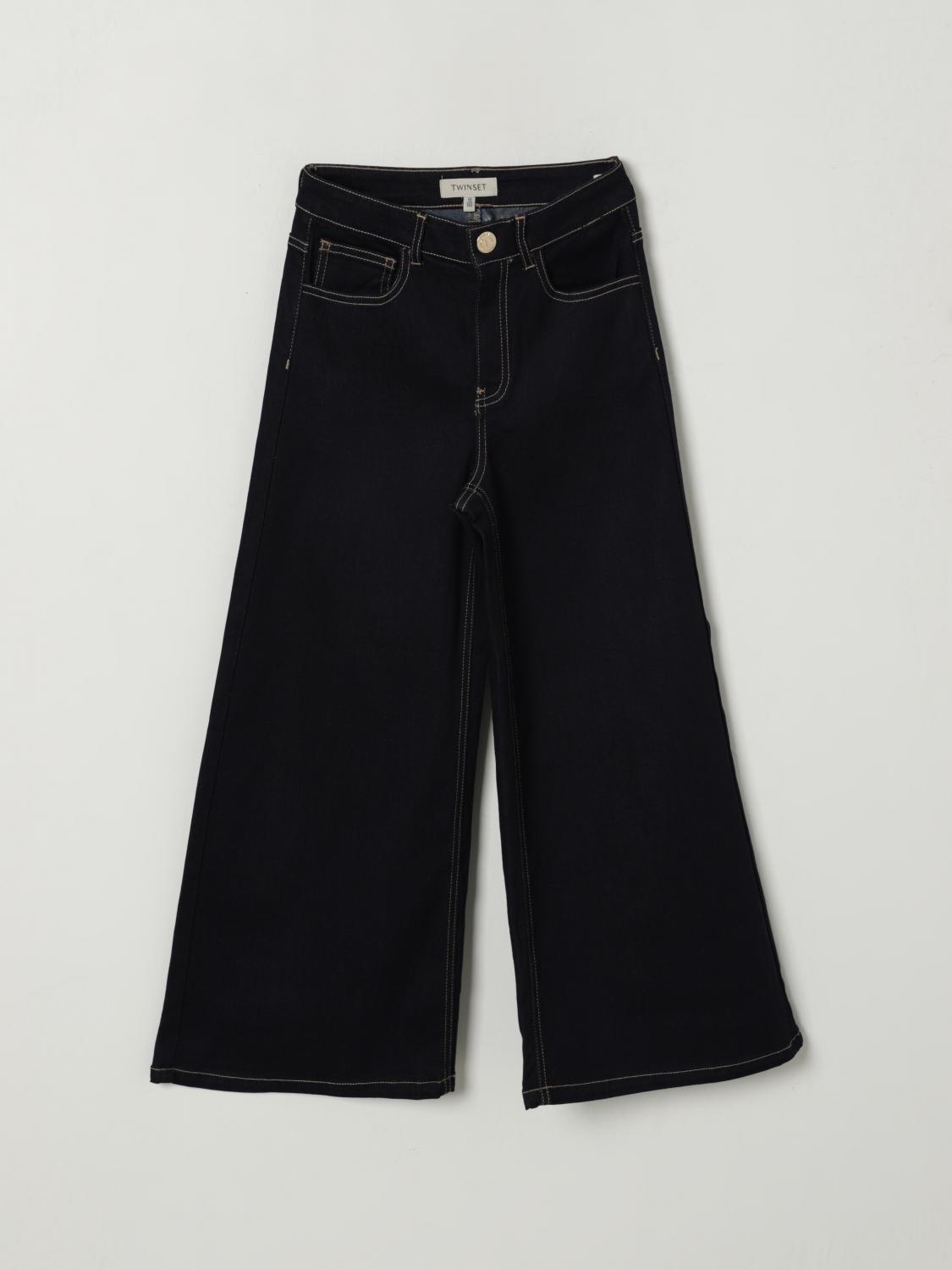 Twinset Pants Kids Color Blue In Black