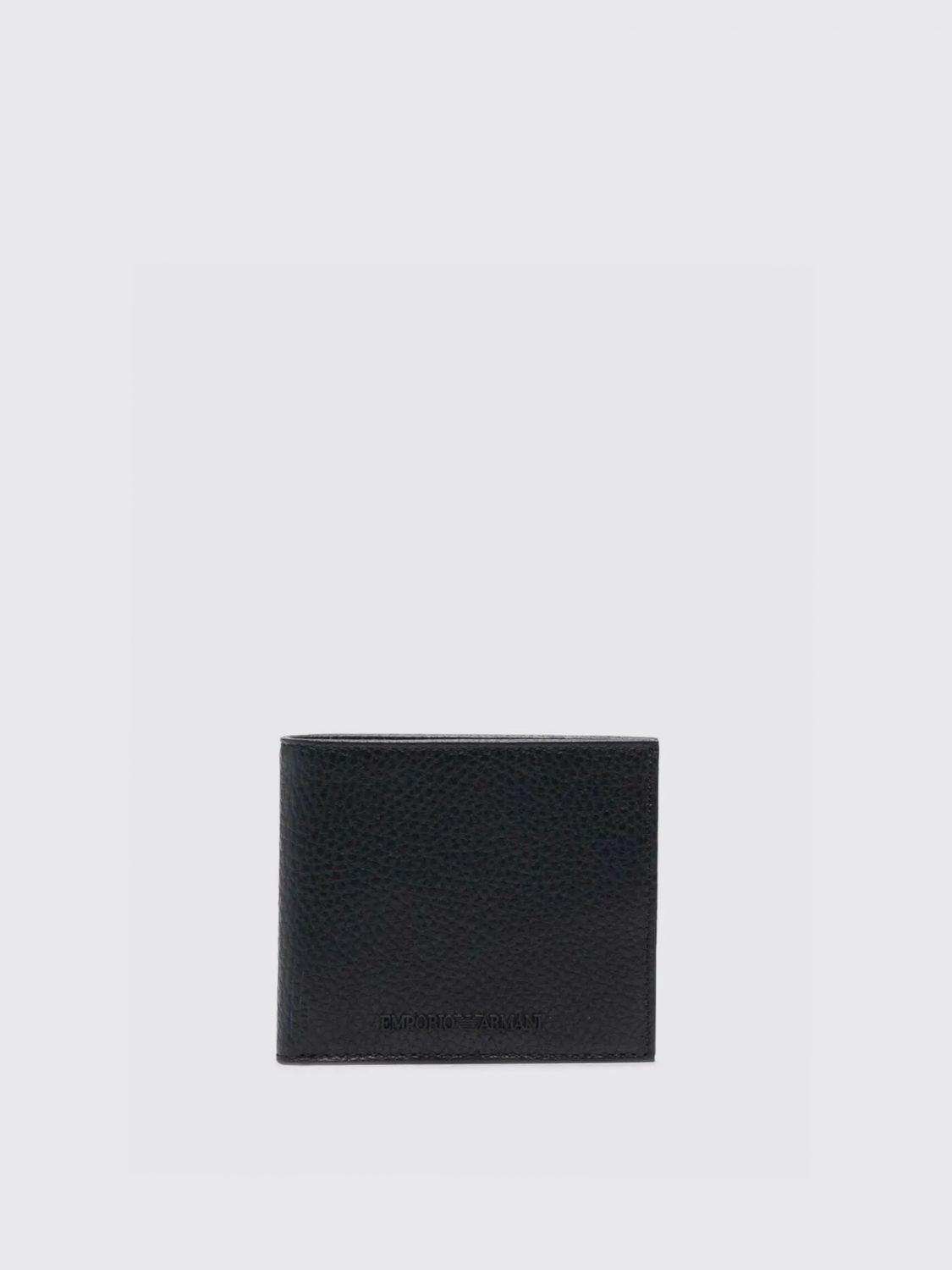 Emporio Armani Bi-fold Textured Finish Wallet In Black