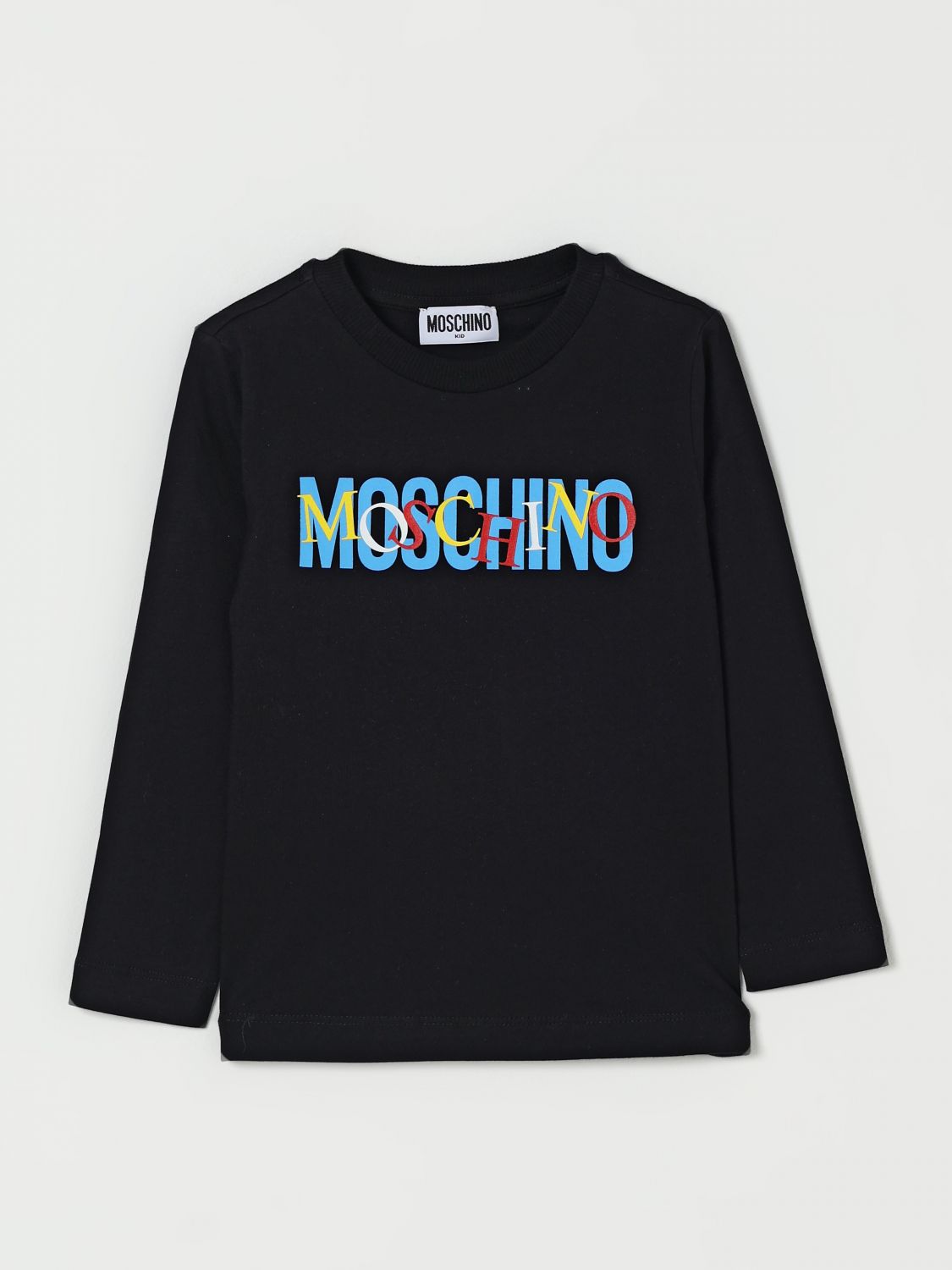 Moschino Logo-print Long-sleeve T-shirt In Black