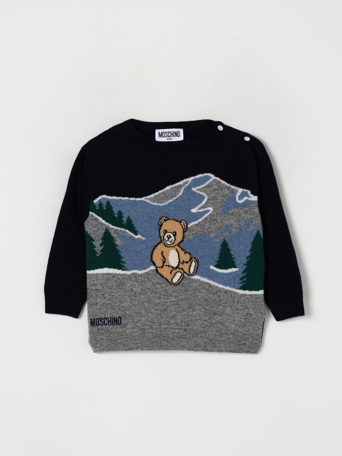 Moschino Sweater Kids Color Blue In Black