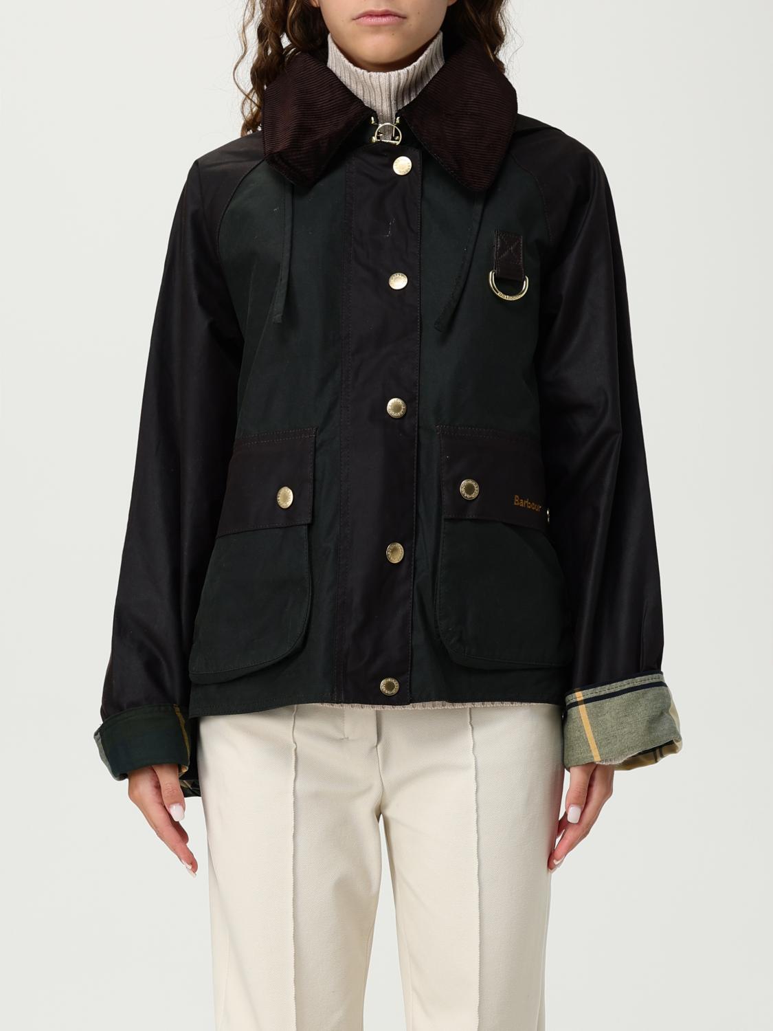 Barbour Jacket Woman Color Sage In Black