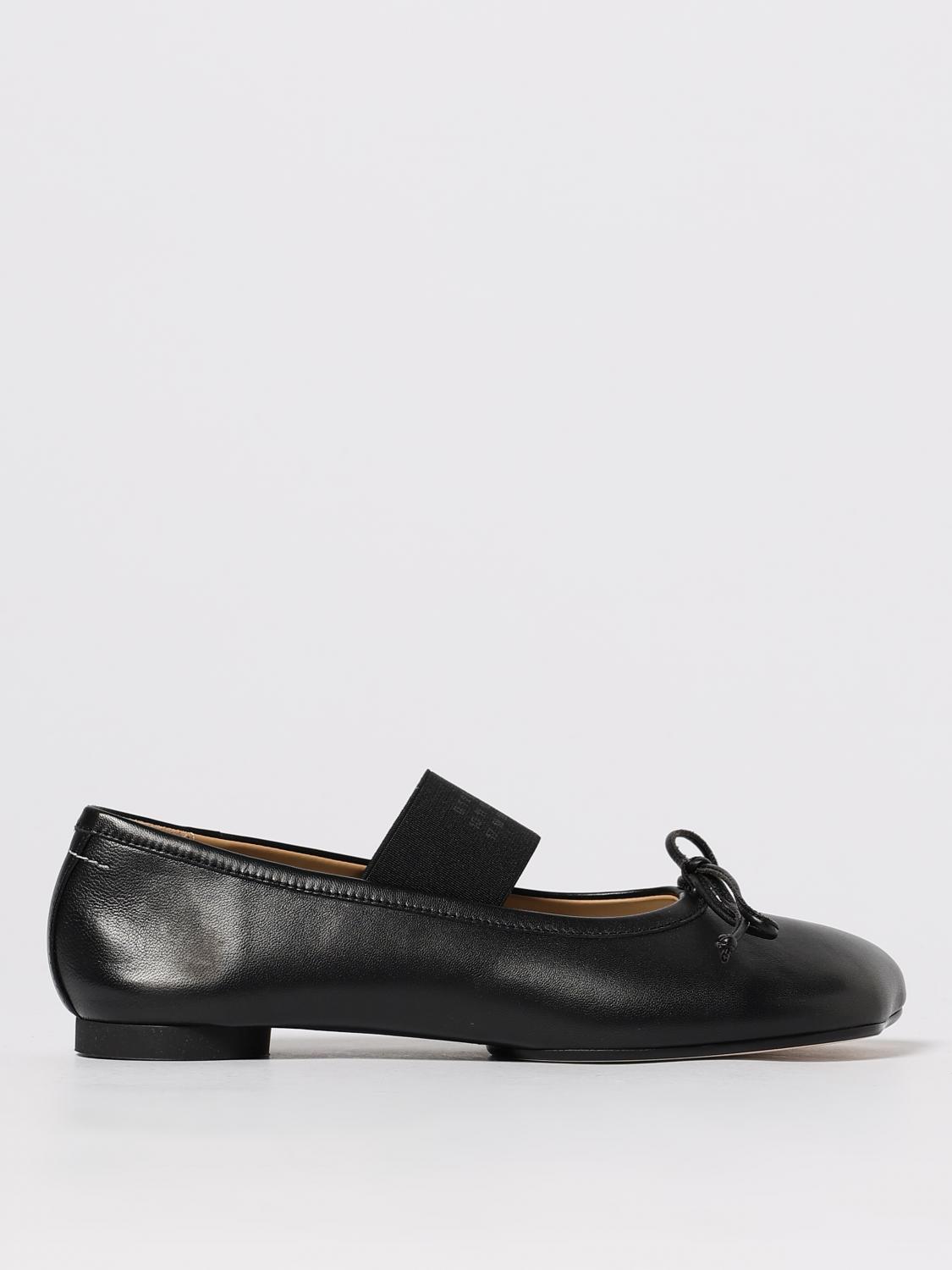 Mm6 Maison Margiela Mm6 By Maison Margiela Ballerina Anatomic Leather Flats In Black