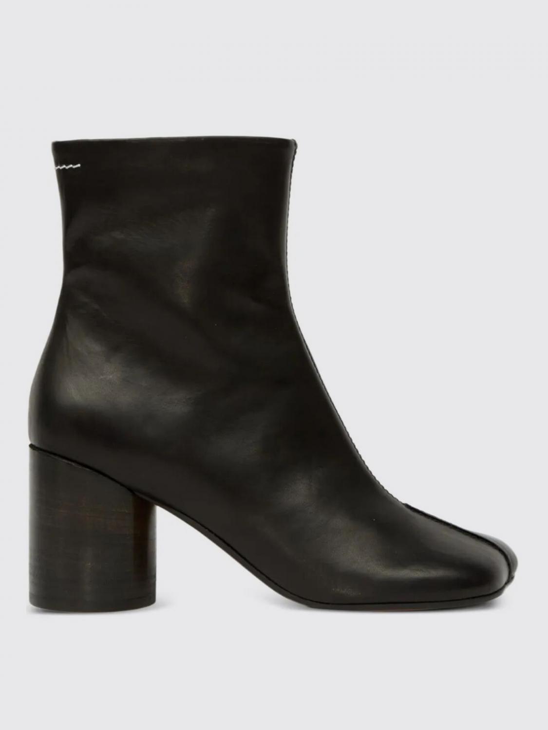 Mm6 Maison Margiela Mm6 By Maison Margiela Ankle Boots With Distinctive Seam Detail And Block Heel In Black