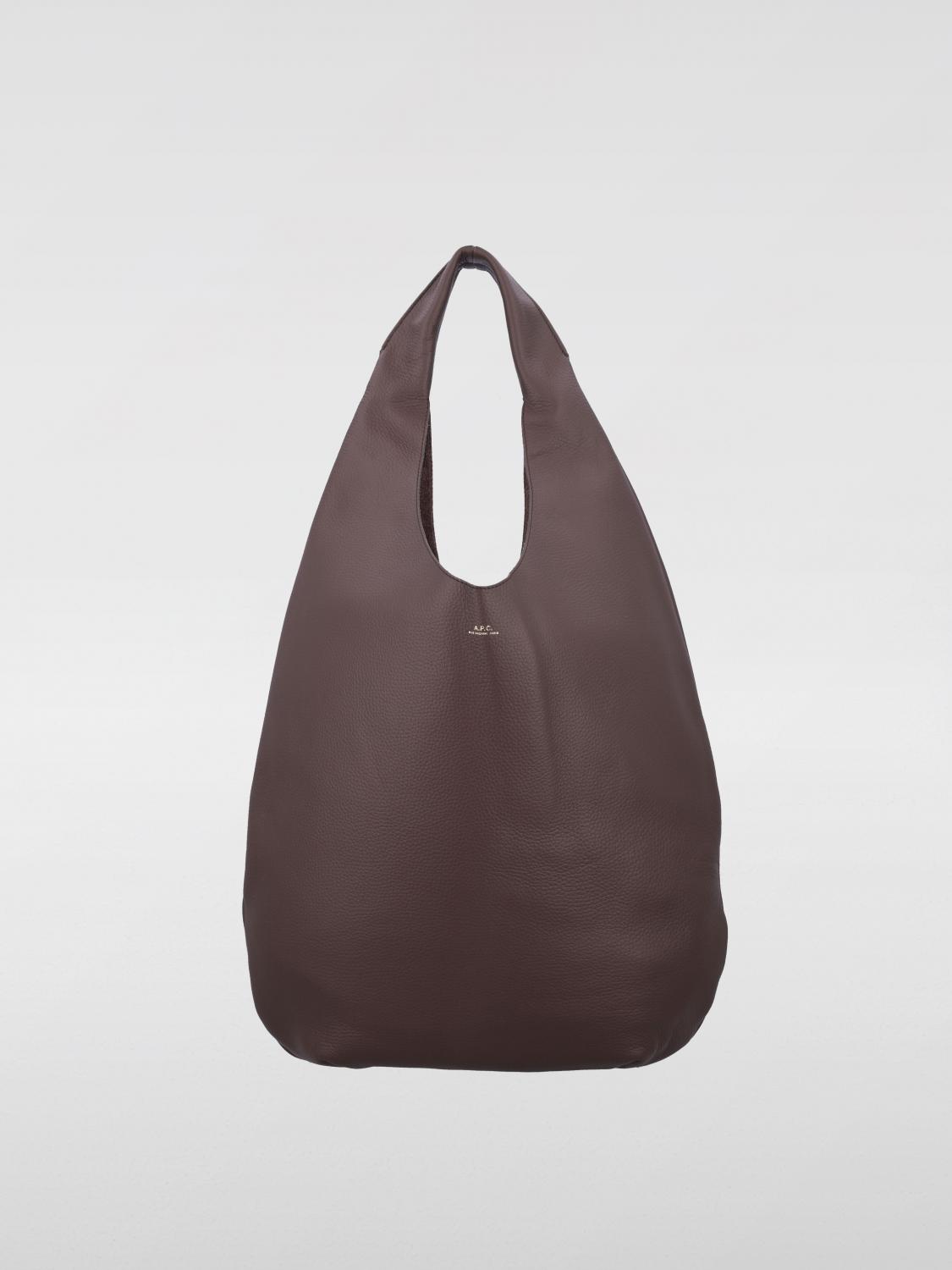 Apc A.p.c. Le Neige Shopper Bag - Leather - Brown In Burgundy