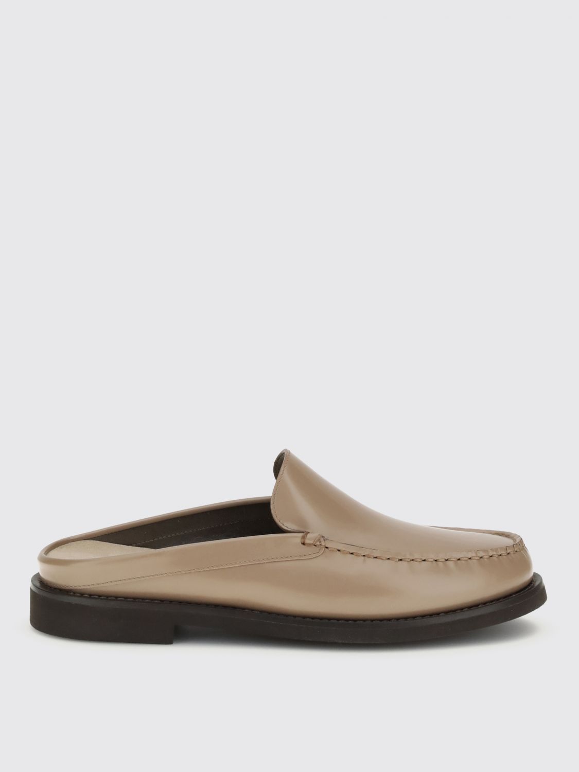 Brunello Cucinelli Women Leather Mules In Gray