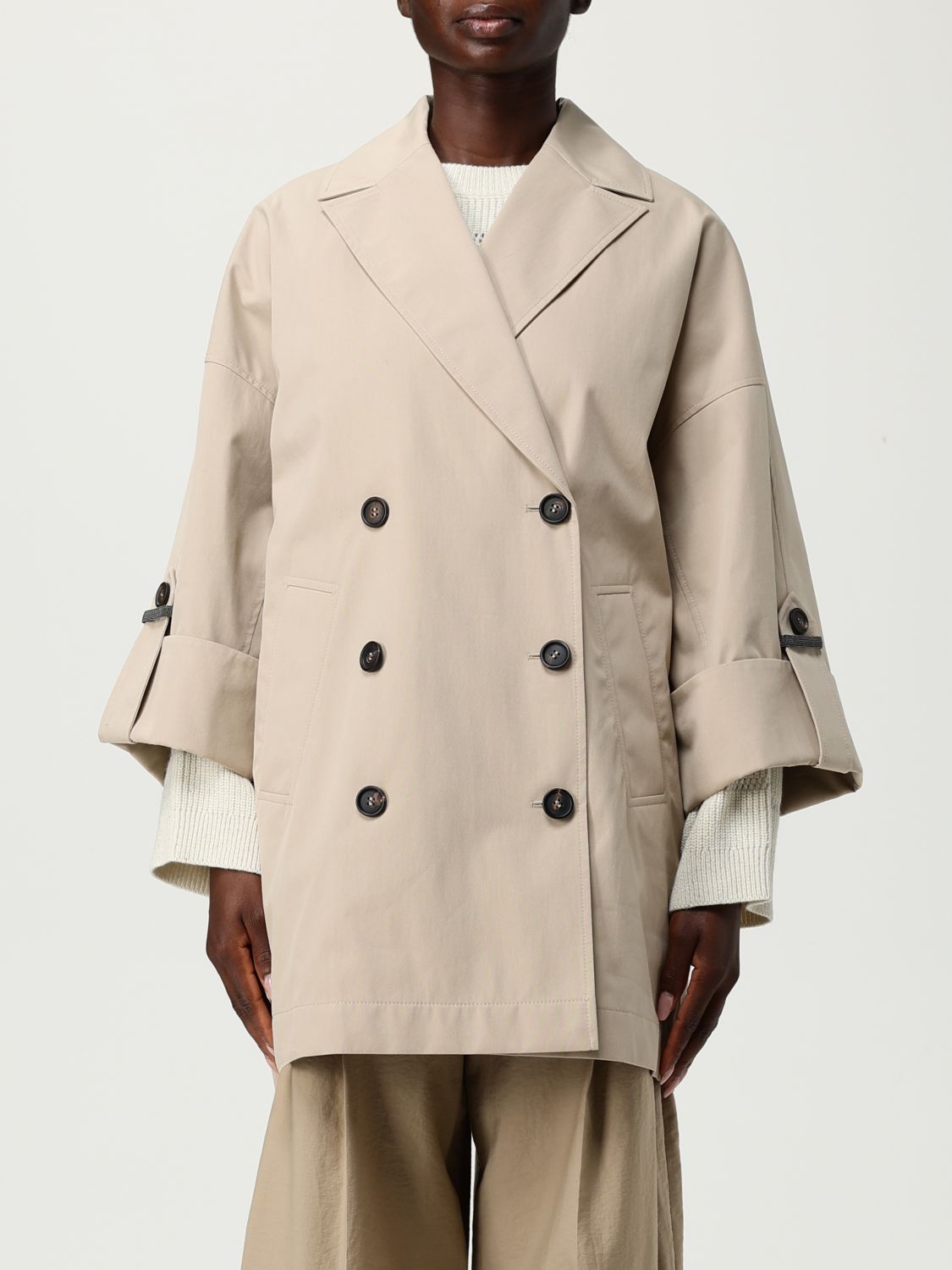 Brunello Cucinelli Wide-lapels Jewel-embellished Jacket In Neutral