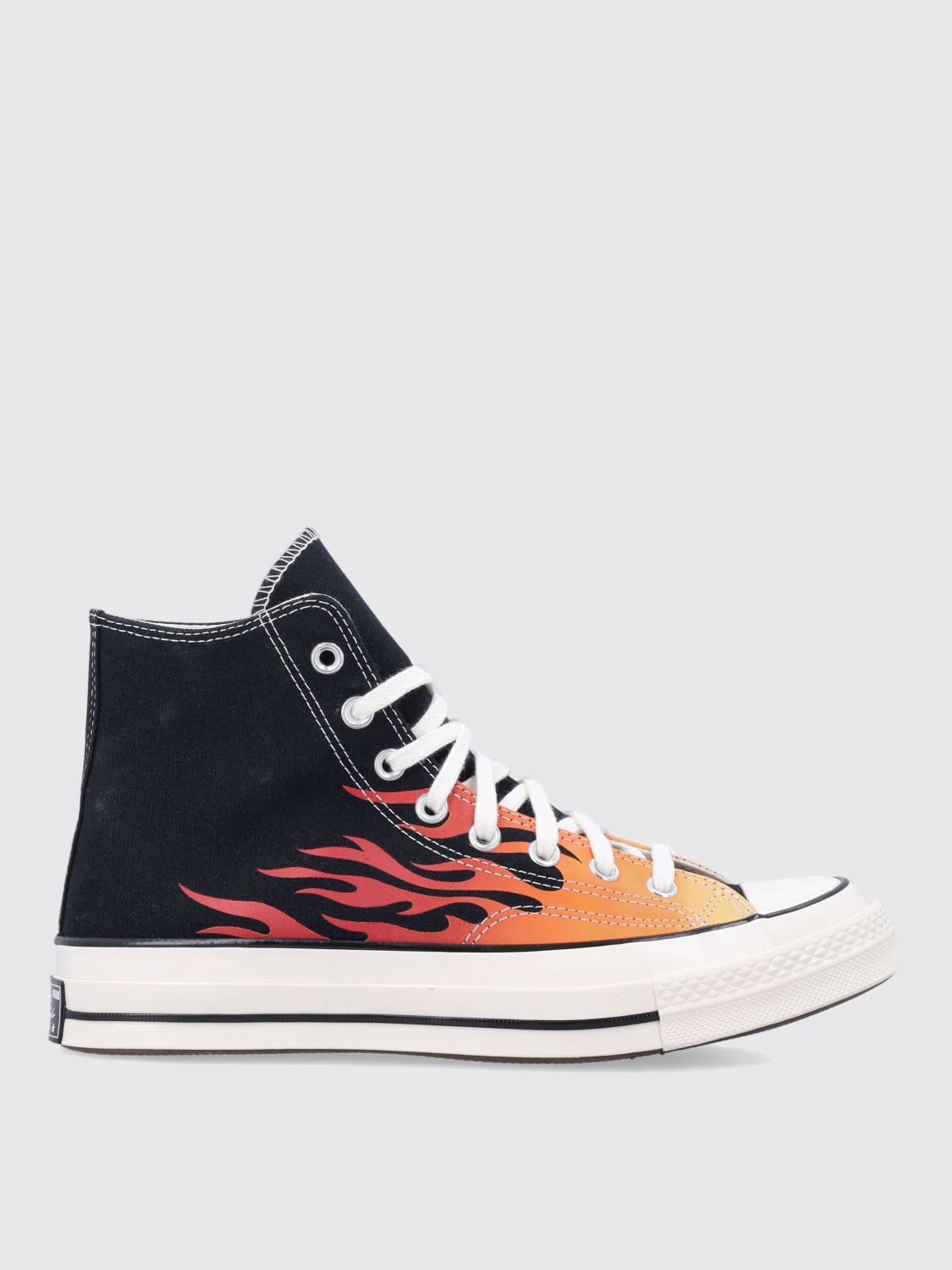 Converse Archive Prints Remixed Chuck 70 Hi Flame Print Sneakers In Black