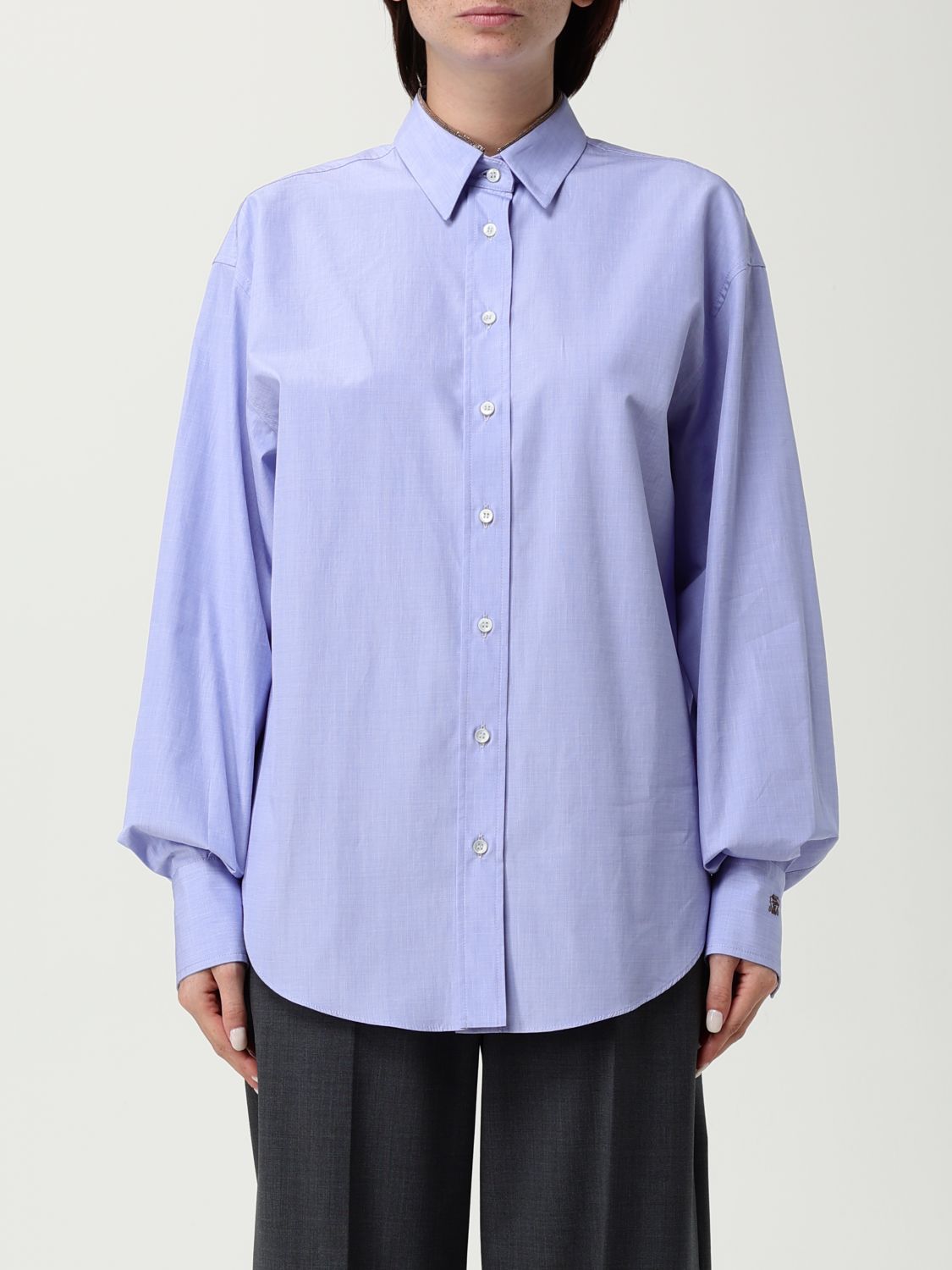 Brunello Cucinelli Long-sleeve Button-up Shirt In Blue