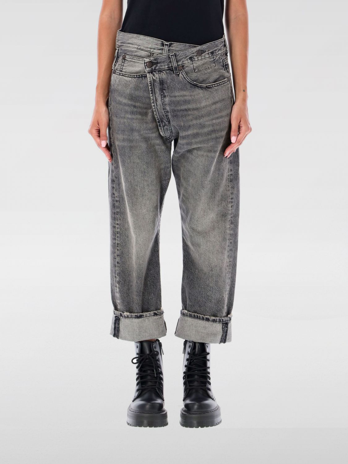 R13 Cross Over Jeans In Black