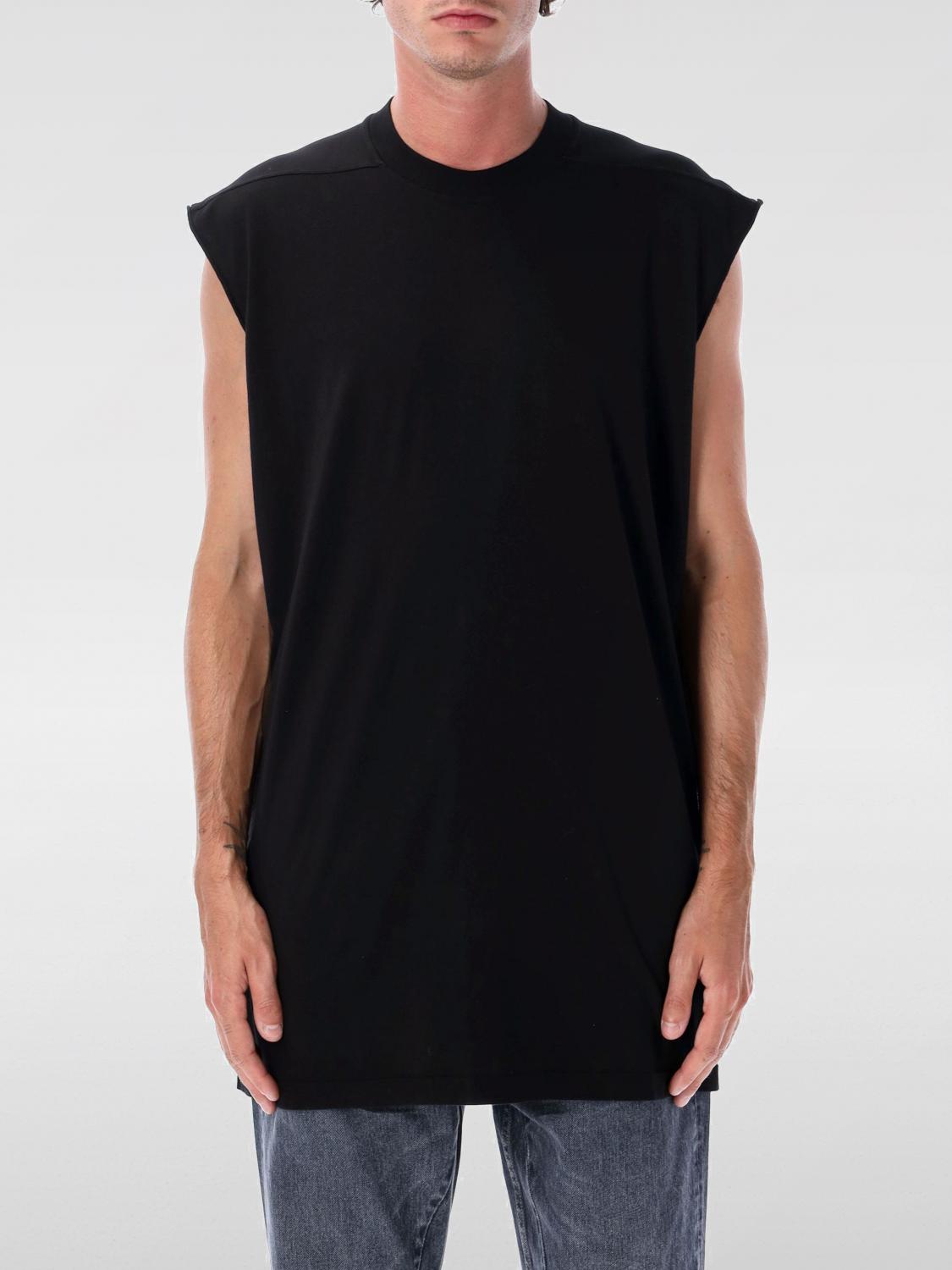 Rick Owens Drkshdw Drkshdw By Rick Owens Sleeveless Cotton Top With Long Silhouette And Dropped Armholes In Black