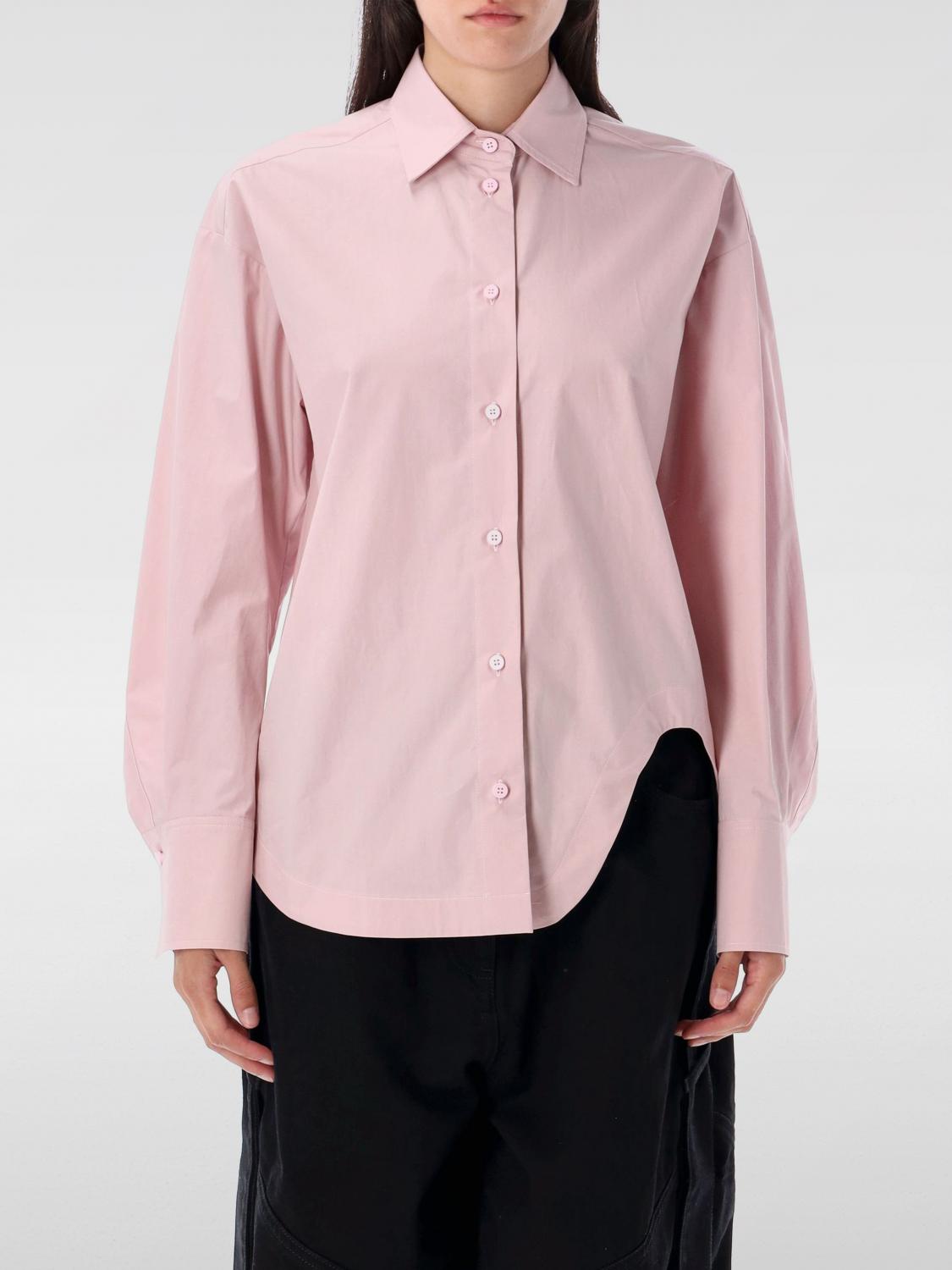 Attico Collared Neck Long Sleeves Shirt In Pink