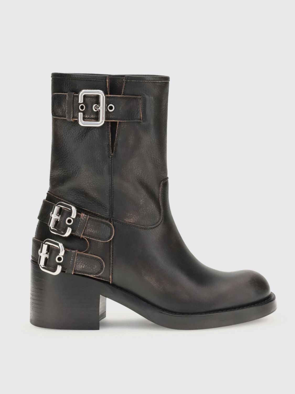 Chloé Dakota Block Heel Buckle Mid-calf Boots In Black