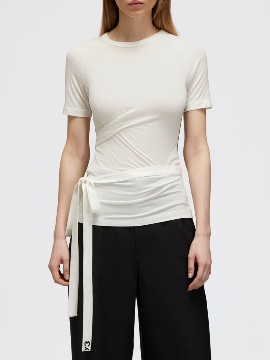Y-3 T-shirt With Laces In White