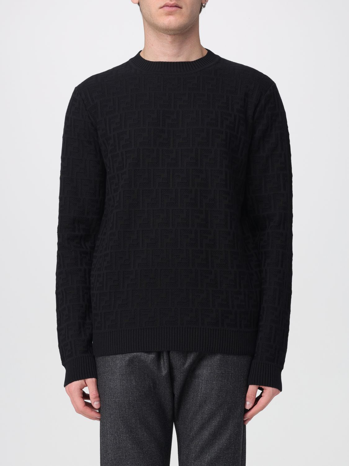 Pullover Fendi in cashmere con motivo monogram