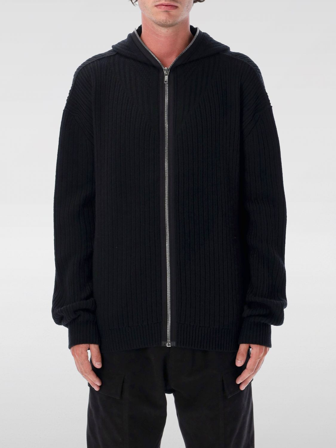 Rick Owens Gimp Zipped Hoodie In Black