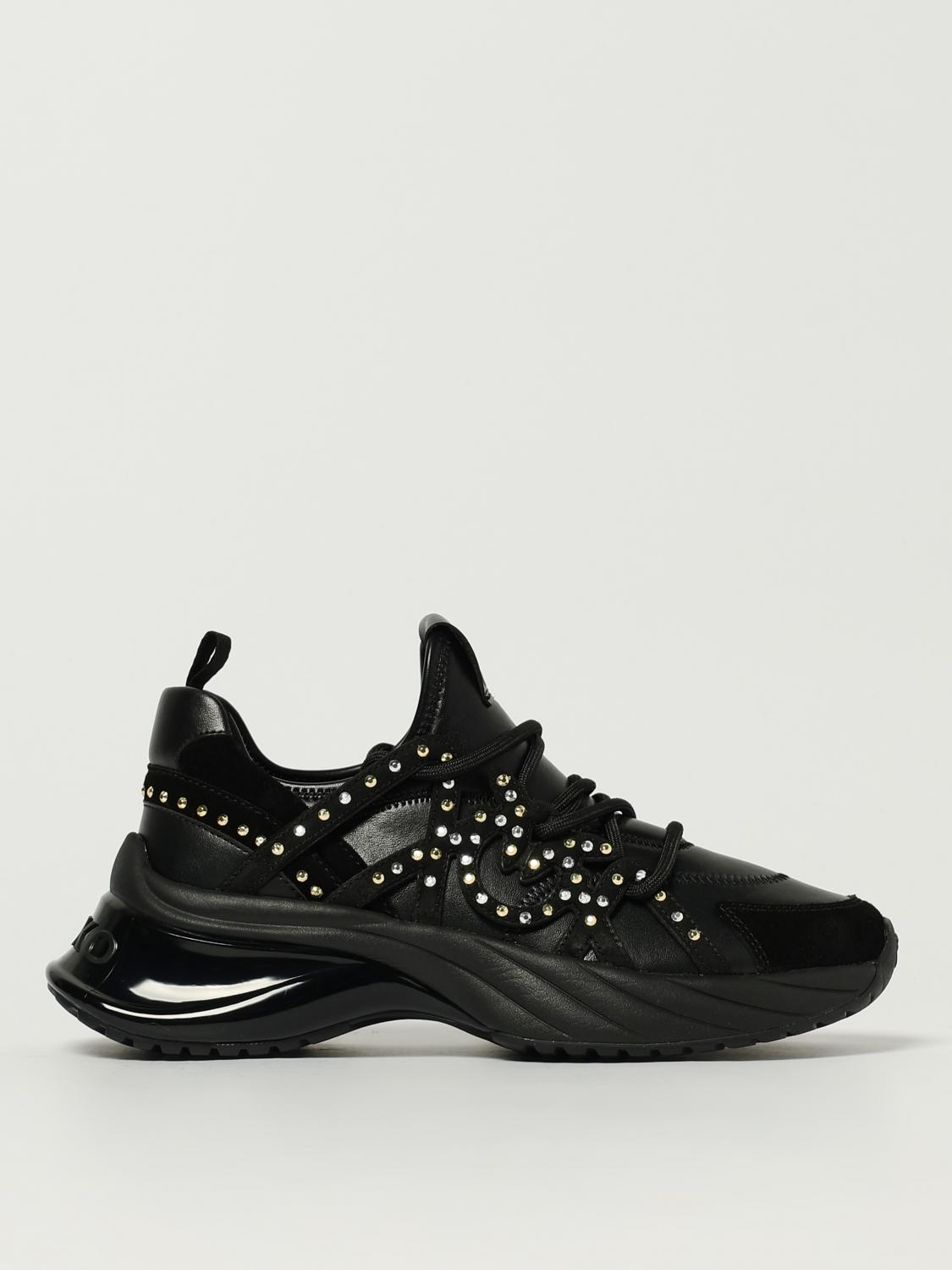 Pinko Ariel Embellished Platform Low-top Sneakers In Black
