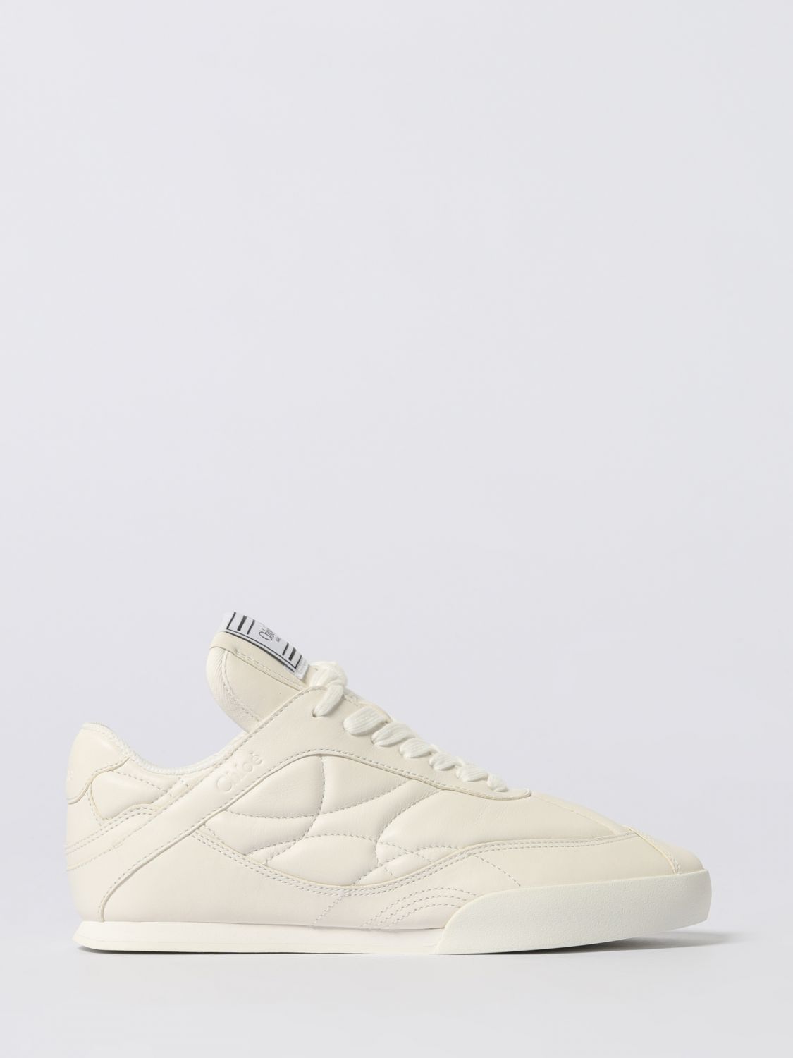 Chloé Chloe White Leatherchloâ踢运动鞋 In Neutral