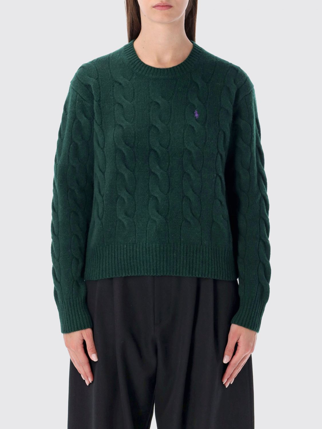 Polo Ralph Lauren Cable-knit Wool And Cashmere-blend Jumper In Green