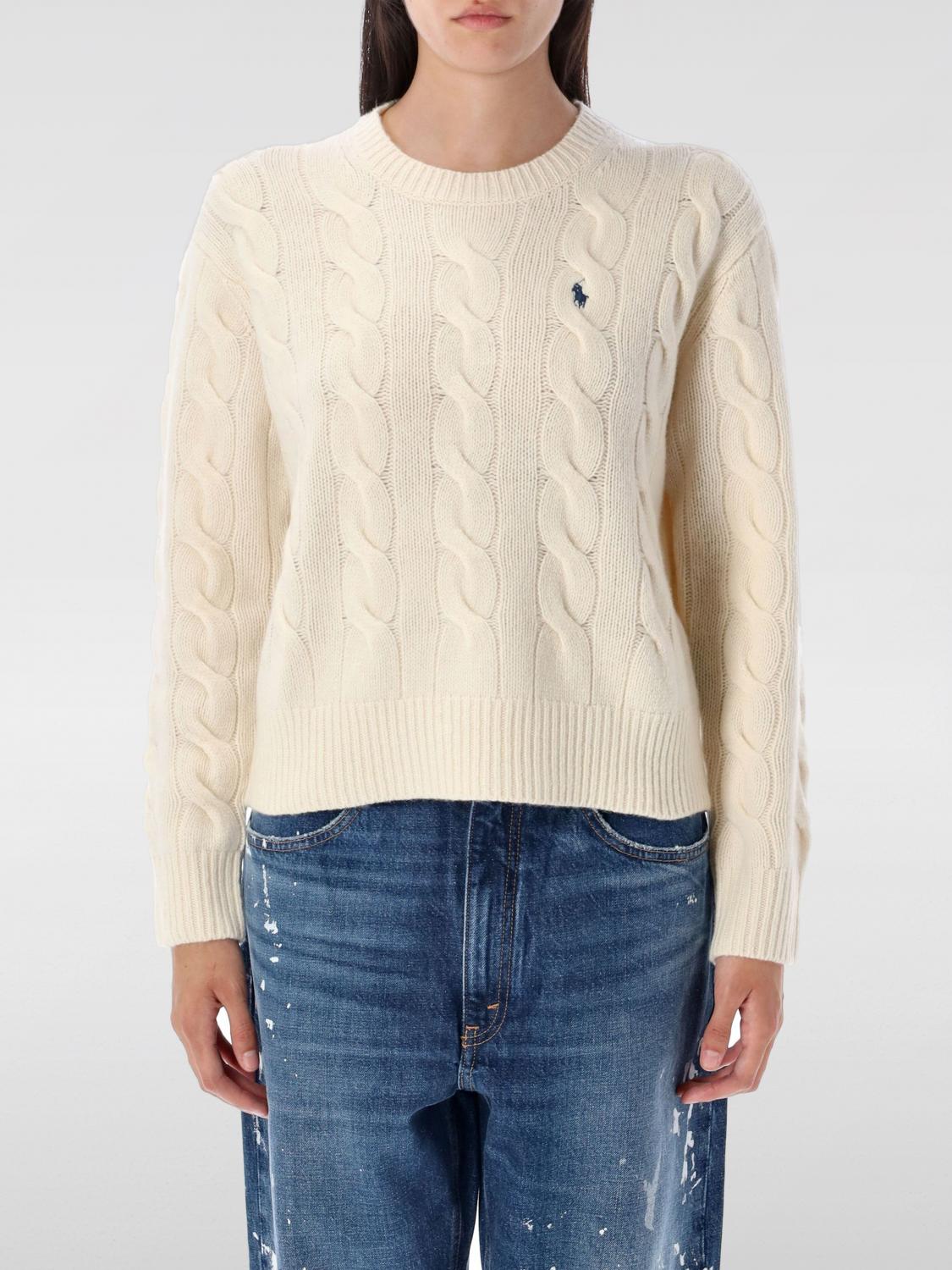 Polo Ralph Lauren Wool And Cashmere Cable-knit Sweater In White