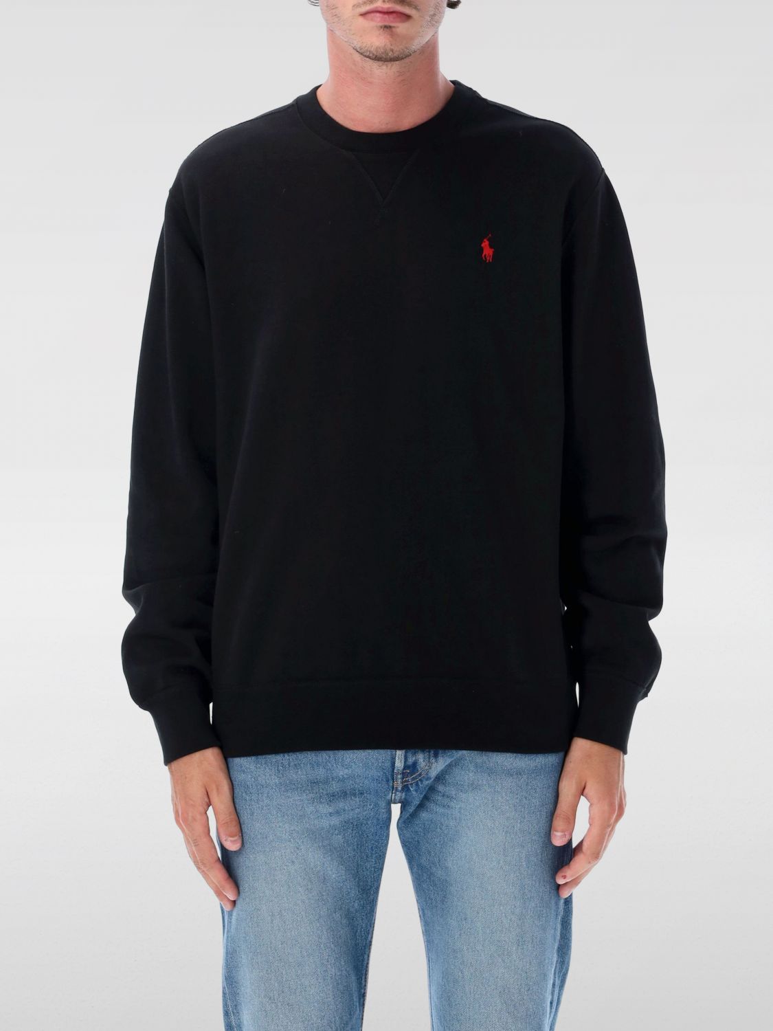 Polo Ralph Lauren Cotton Blend Sweatshirt With Logo In Black