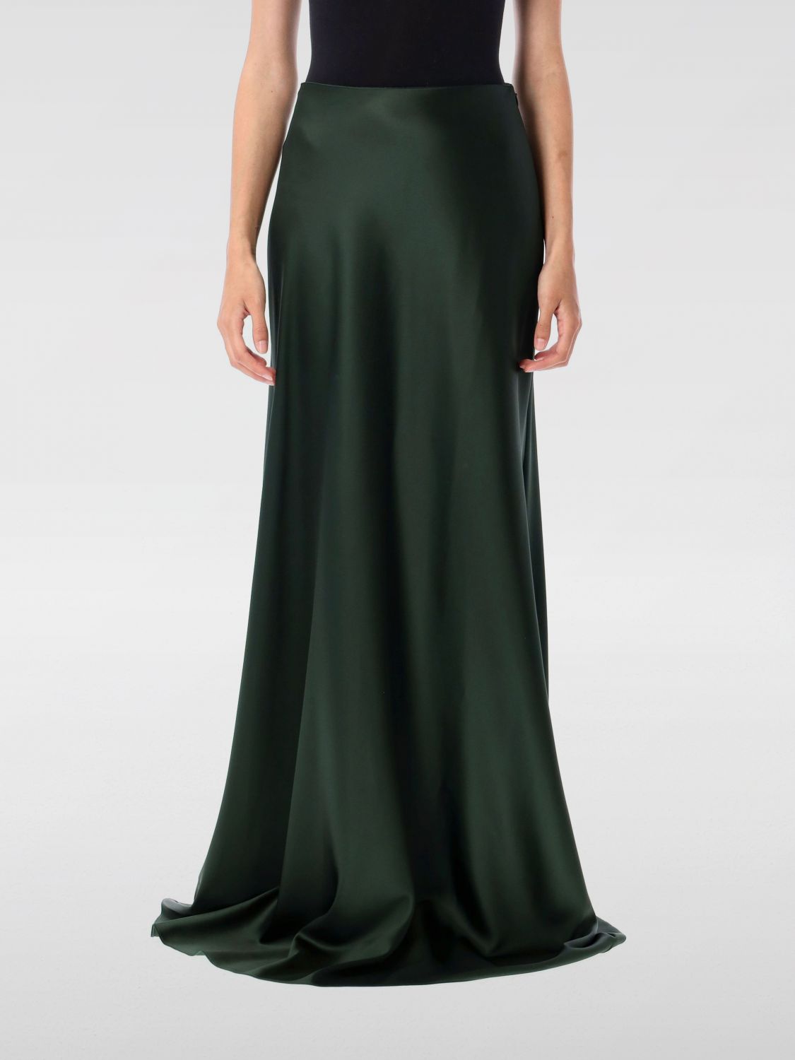 Polo Ralph Lauren Masina Stretch Satin Skirt In Green