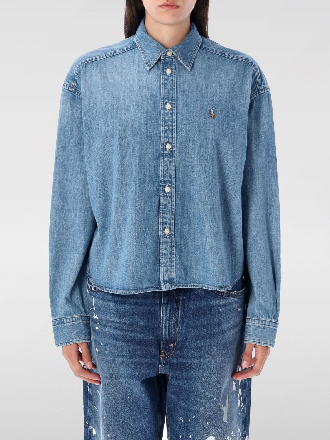Polo Ralph Lauren Denim Shirt In Blue
