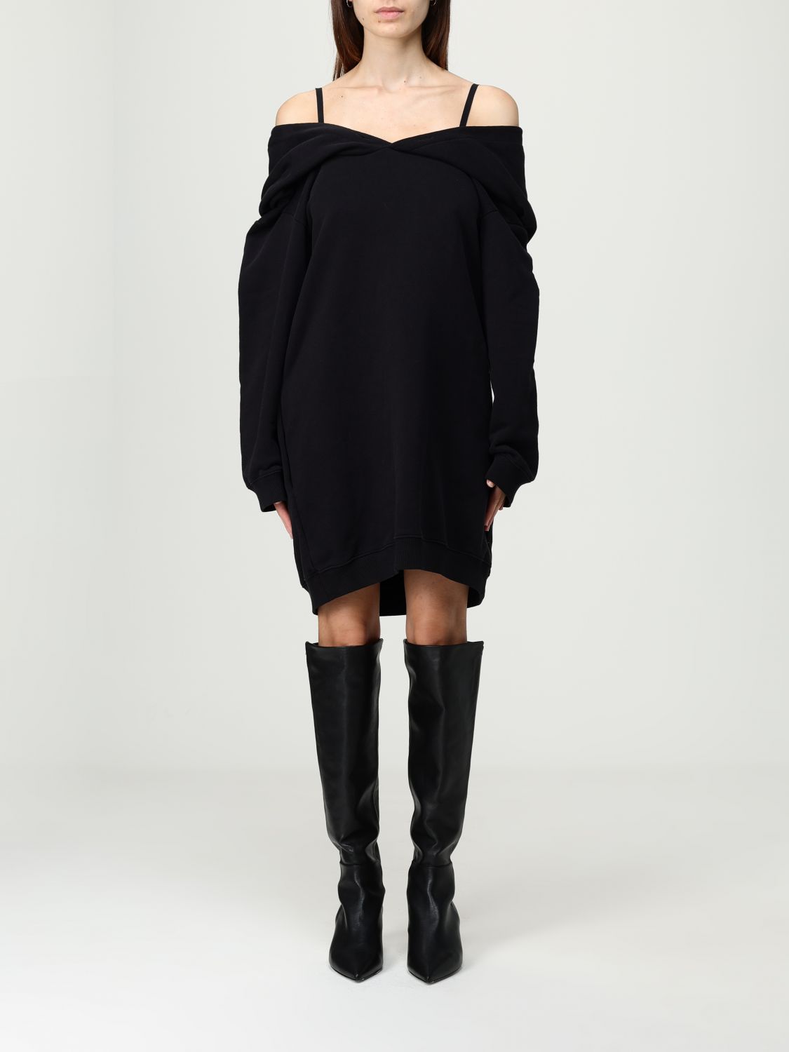 Mm6 Maison Margiela Sweatshirt Dress In Black