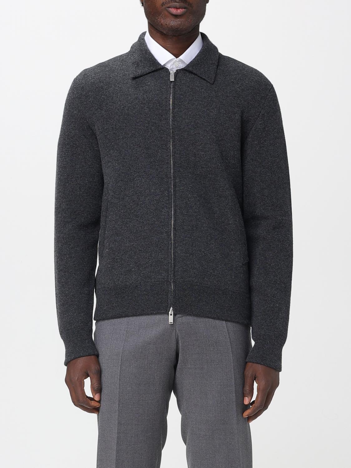 Lardini Double Knitted Bomber Jacket In Gray