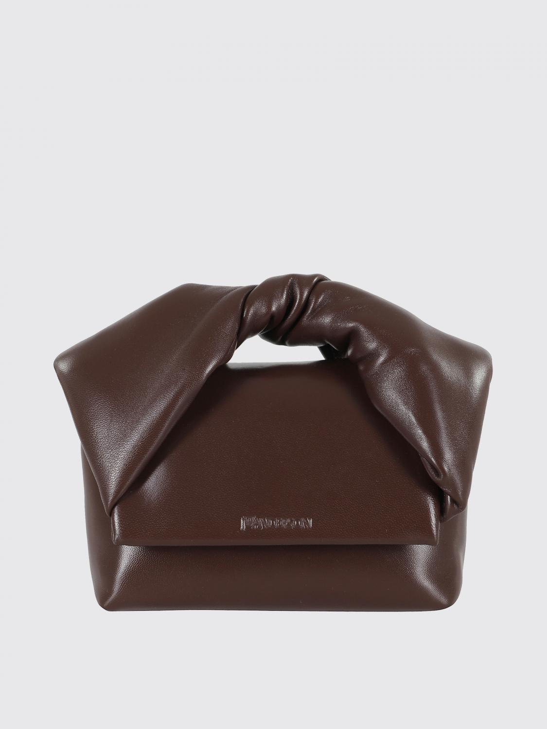 Jw Anderson Chocolate Nappa Leather Medium Twister Handbag In Brown